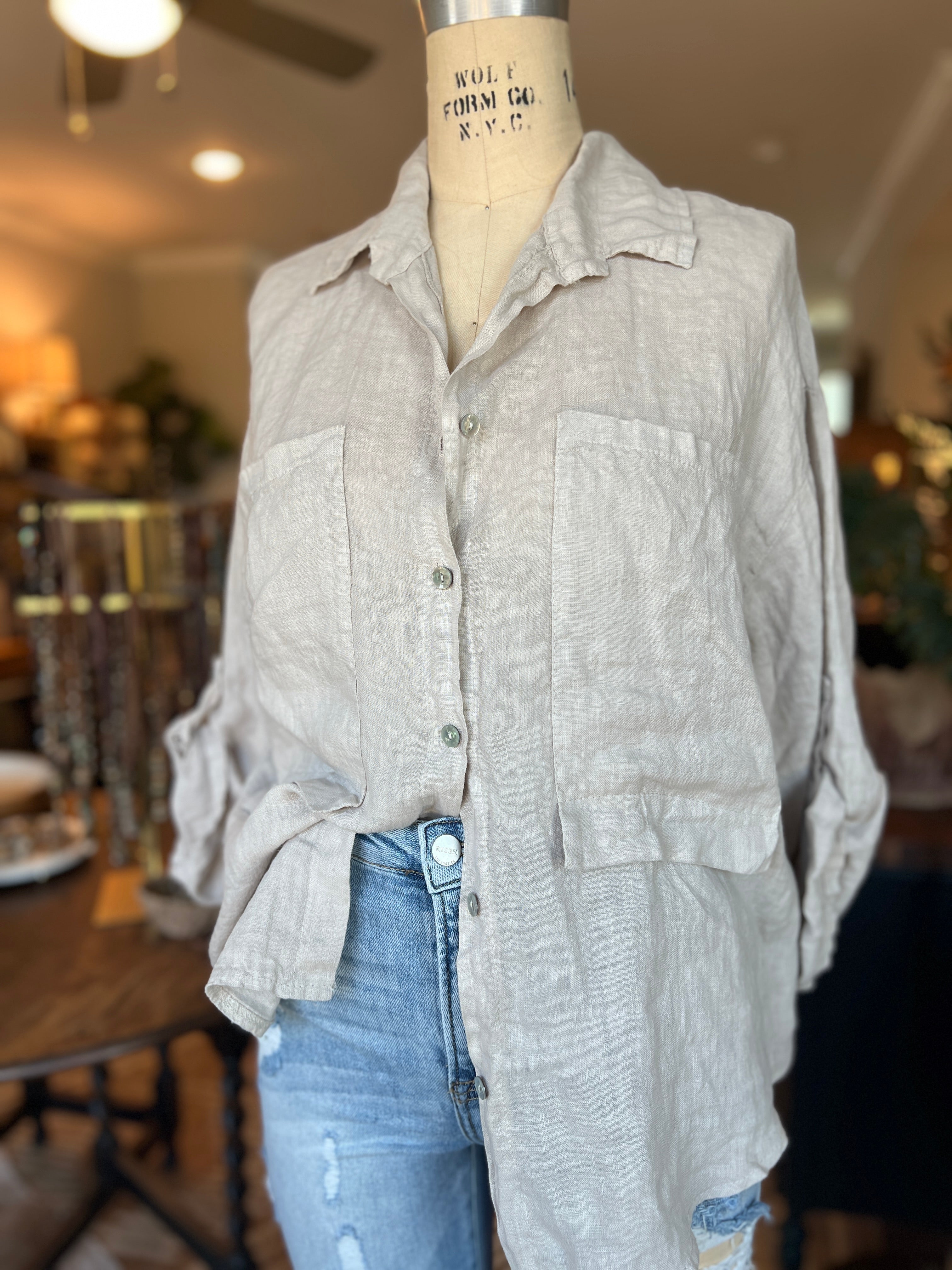 Large Pocket Linen Shirt