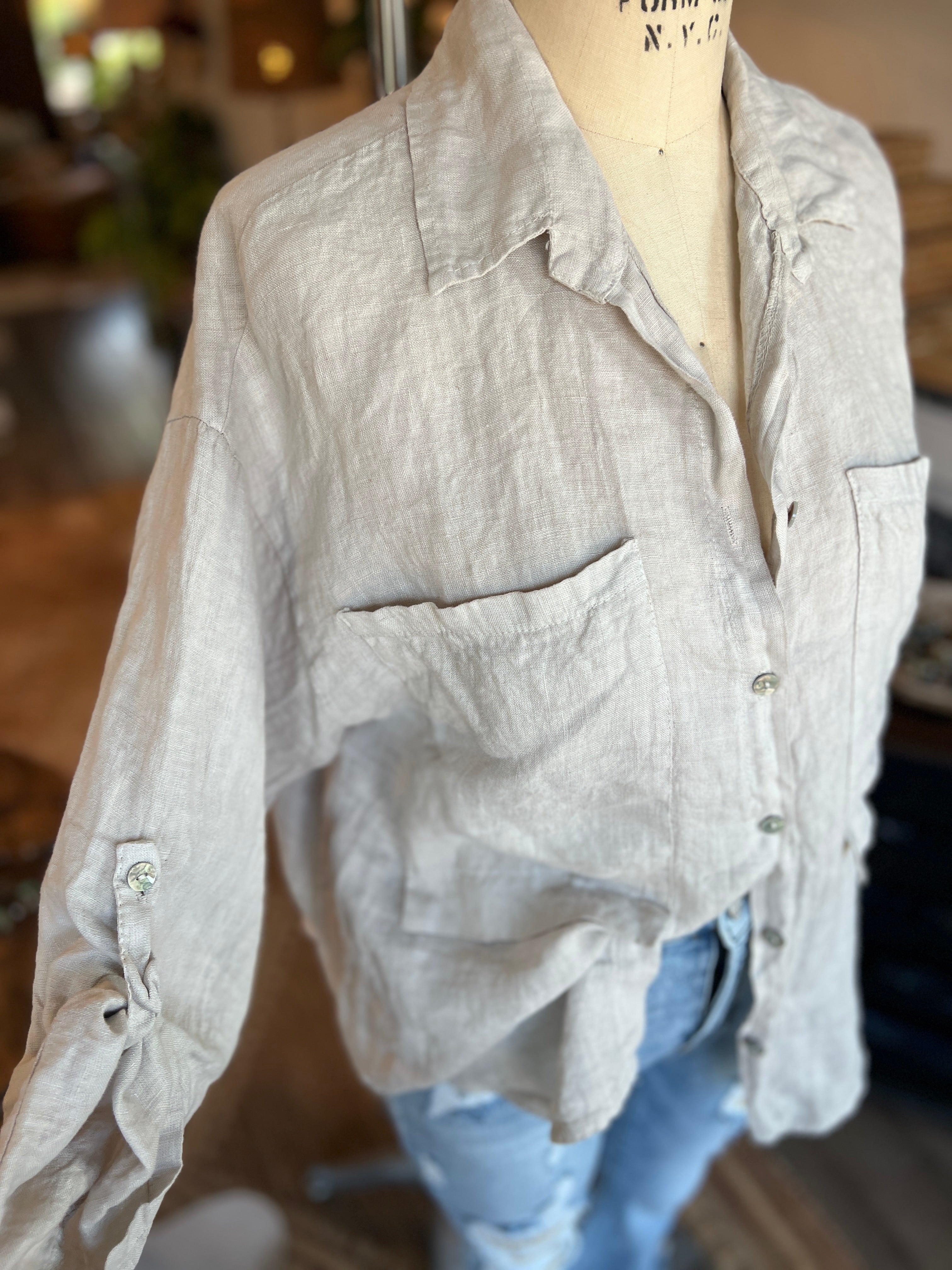 Large Pocket Linen Shirt