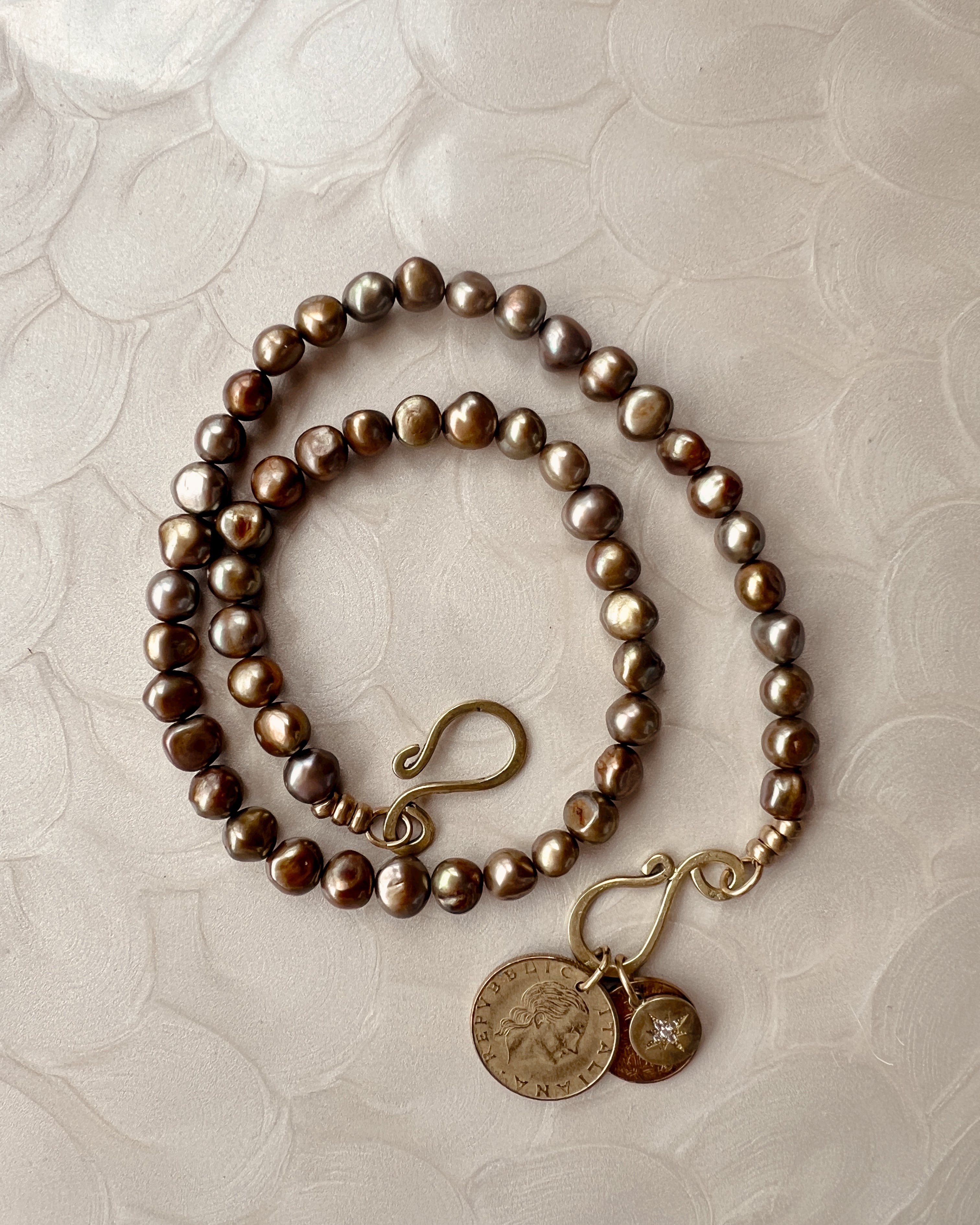 Olive Pearl Boho Strand