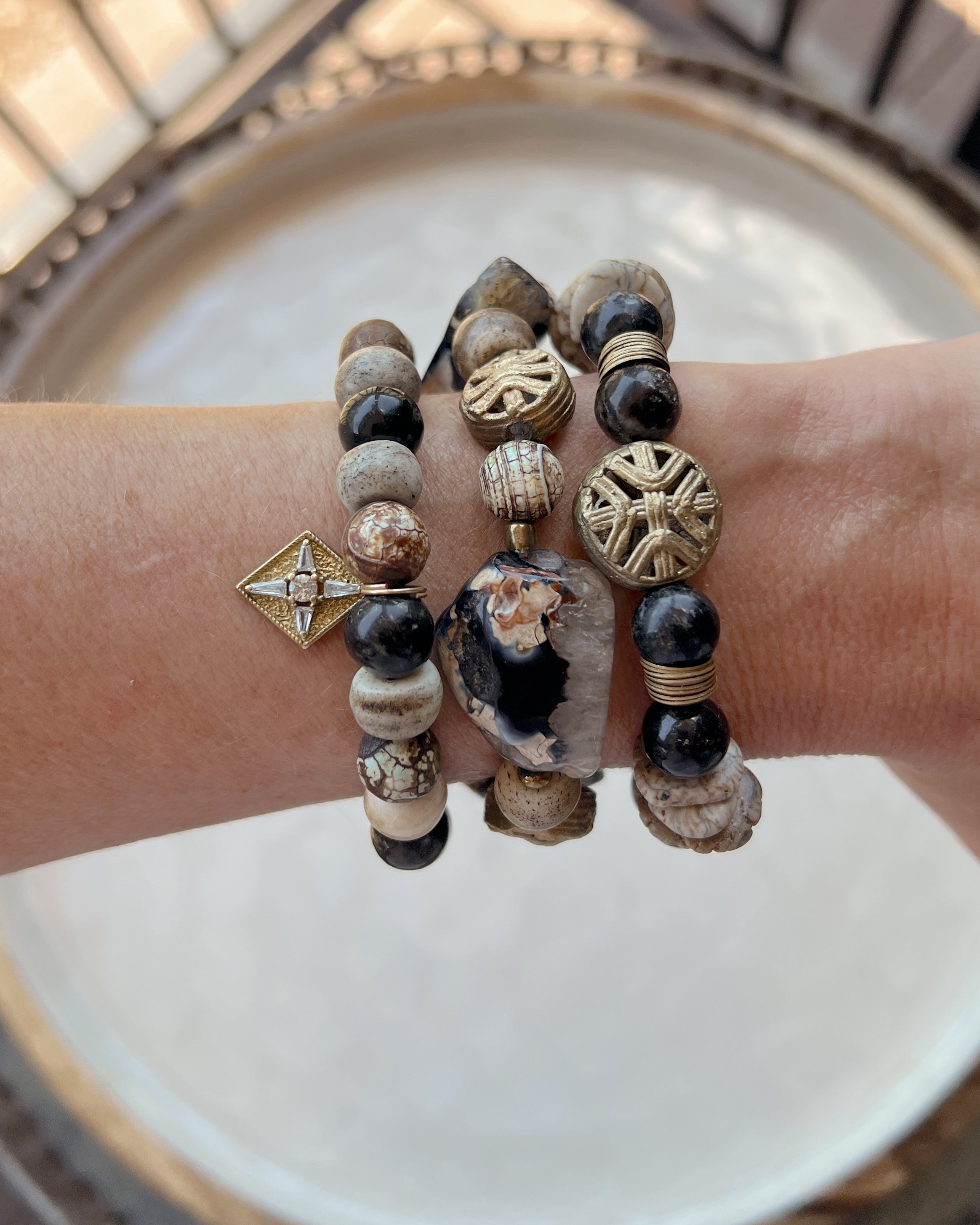 Black Agate Slab Stack