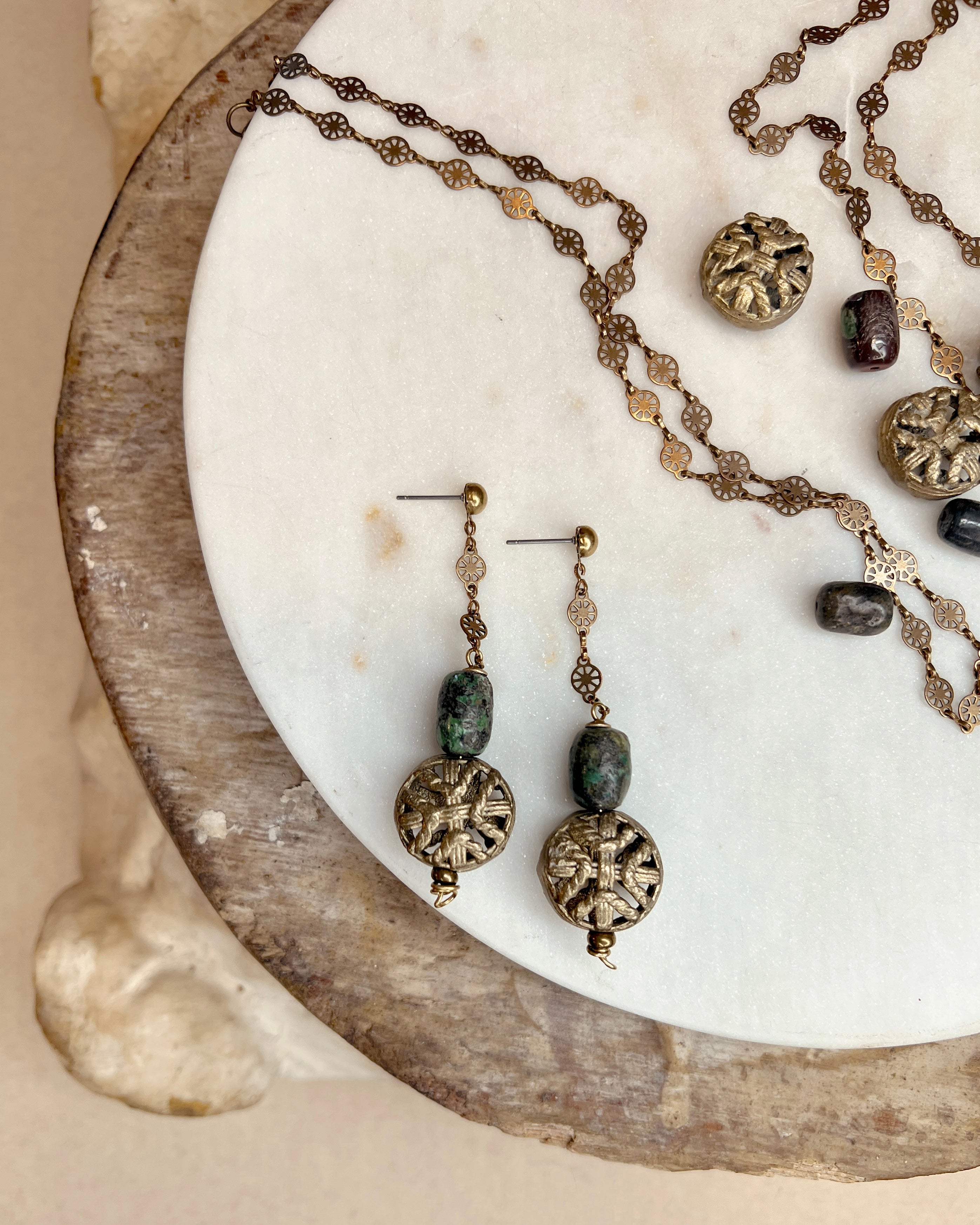 Vintage Brass Bead Dangle