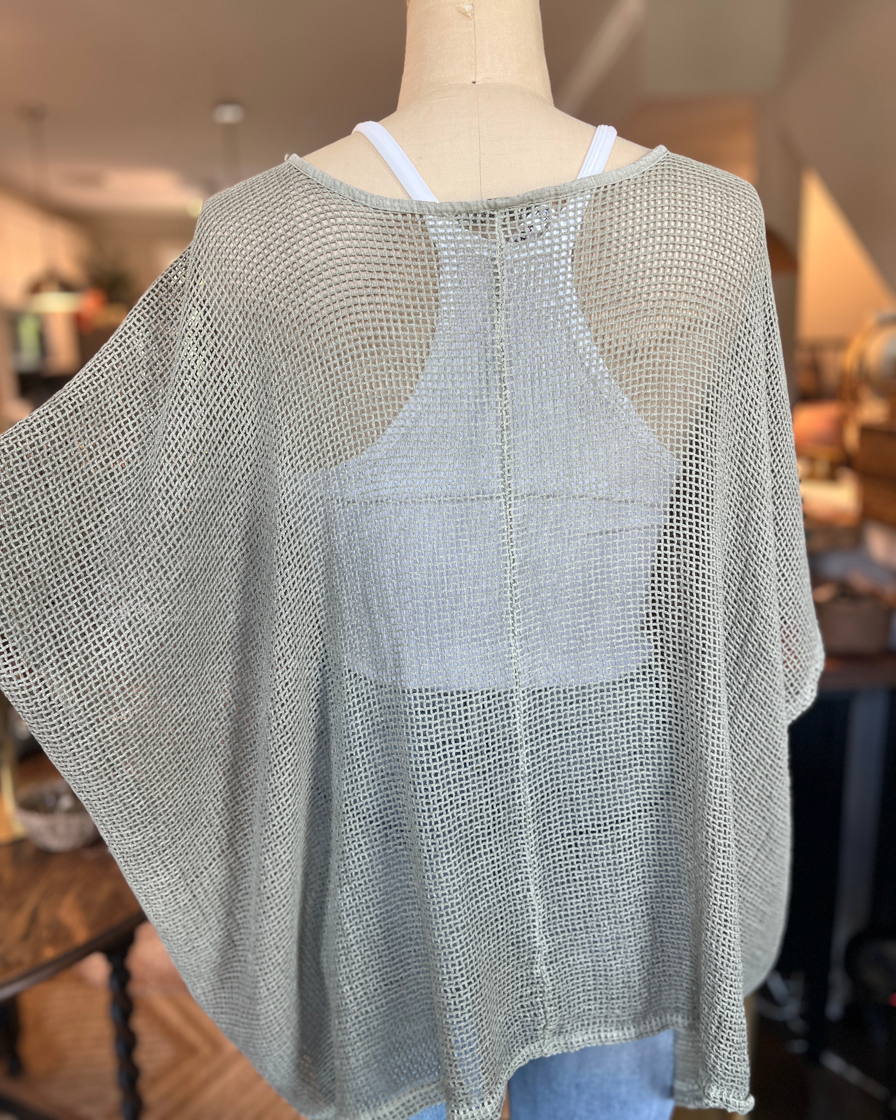 Oversized Mesh Poncho