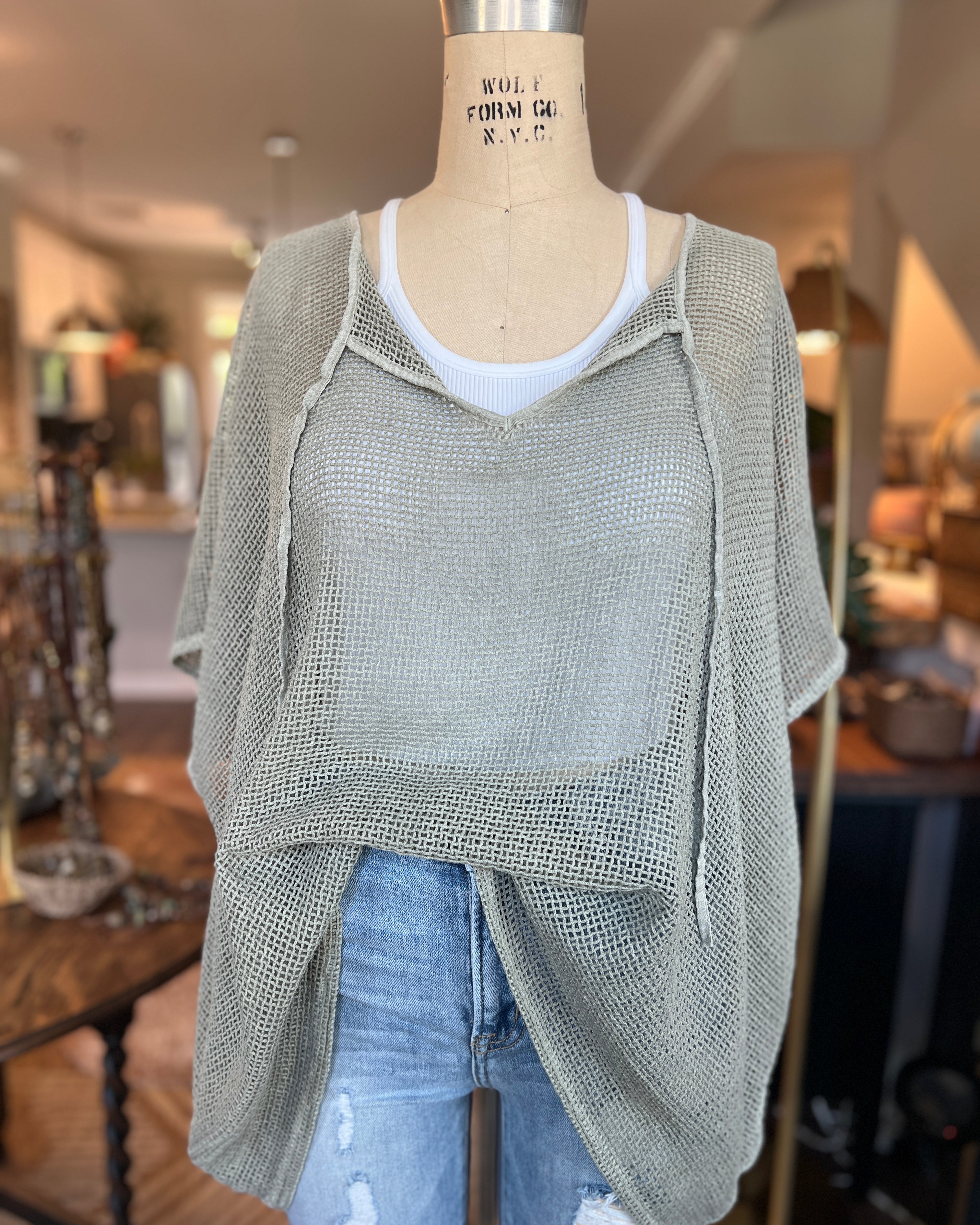 Oversized Mesh Poncho
