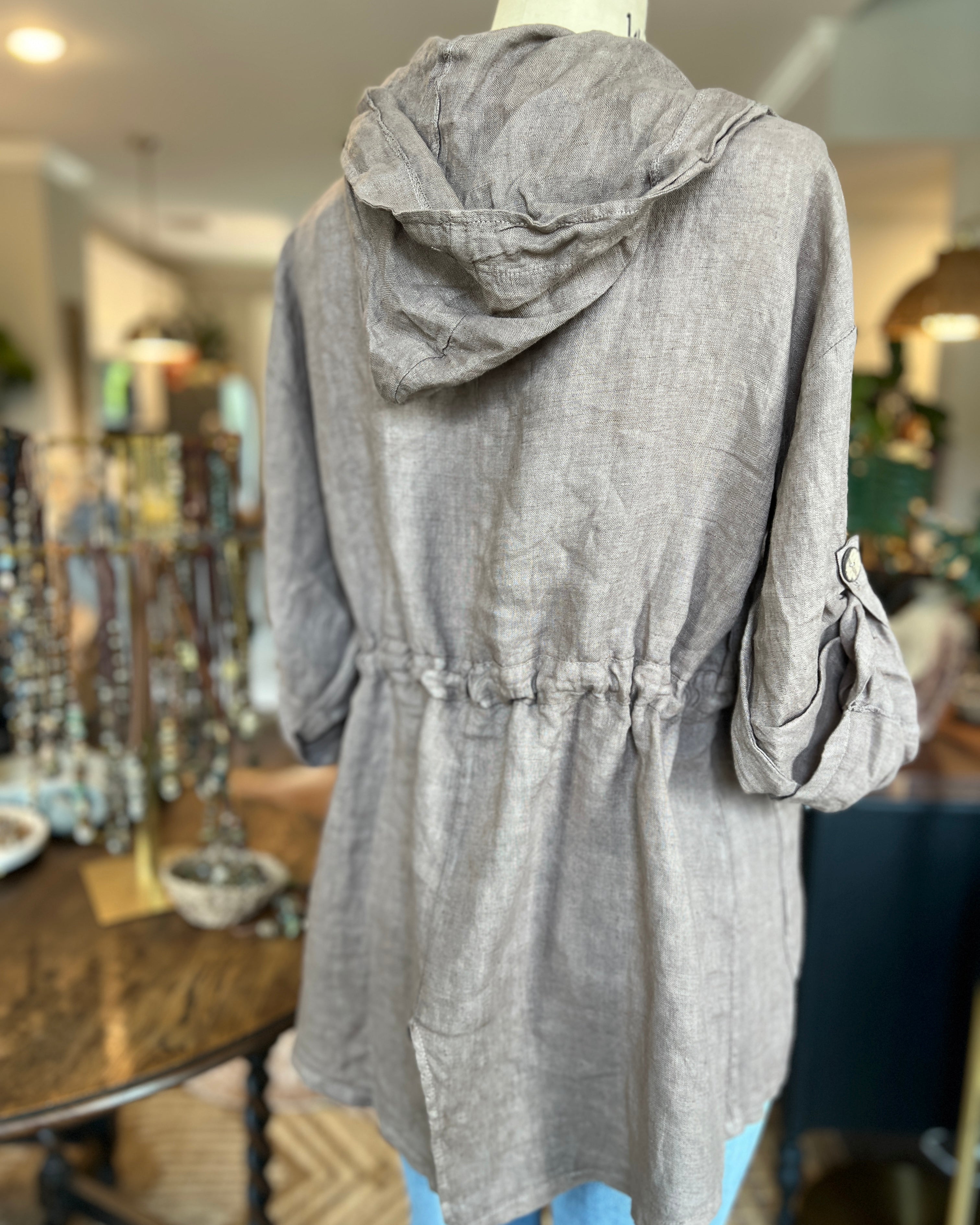 Hooded Summer Linen Jacket