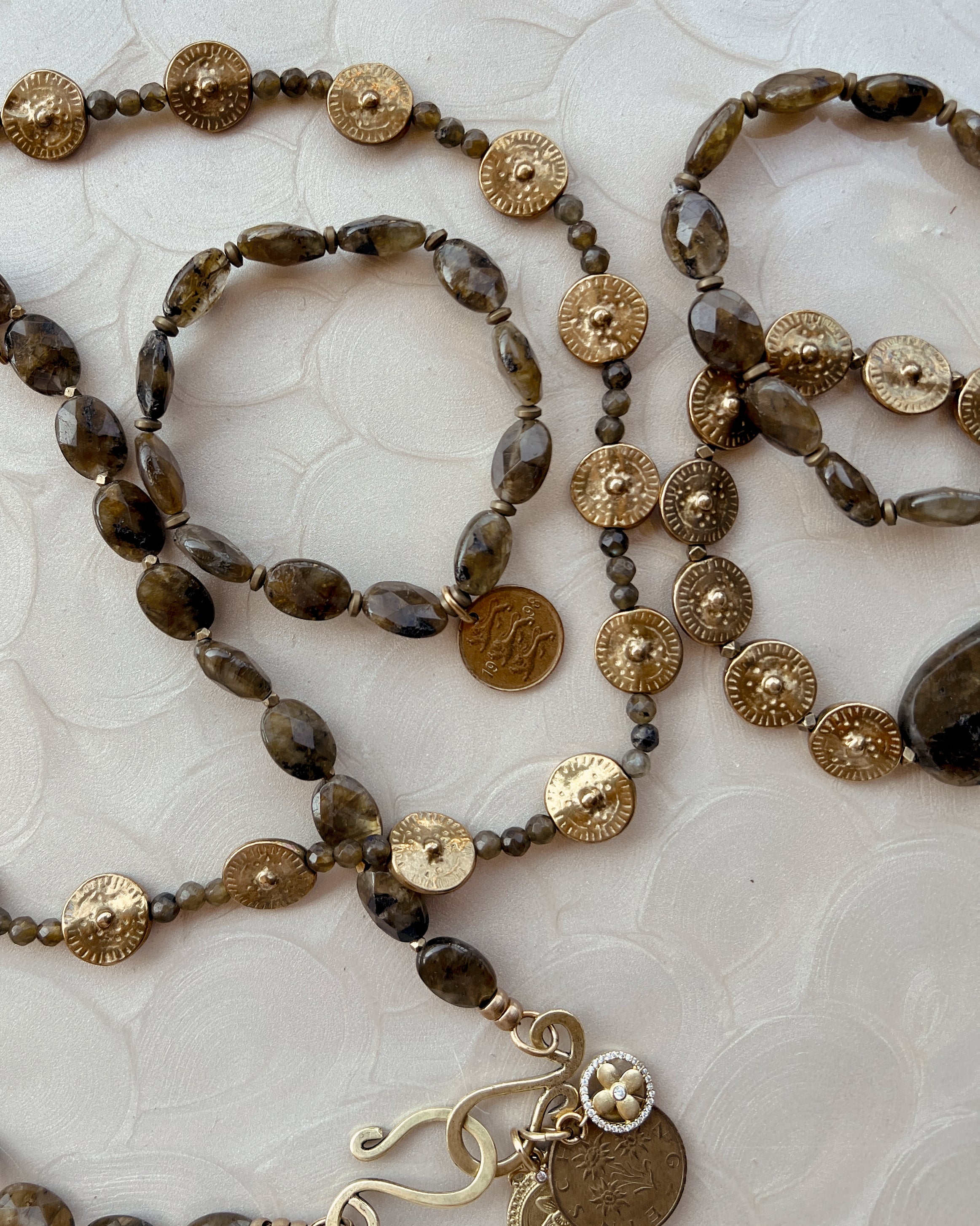 Labradorite Boho Flower Strand