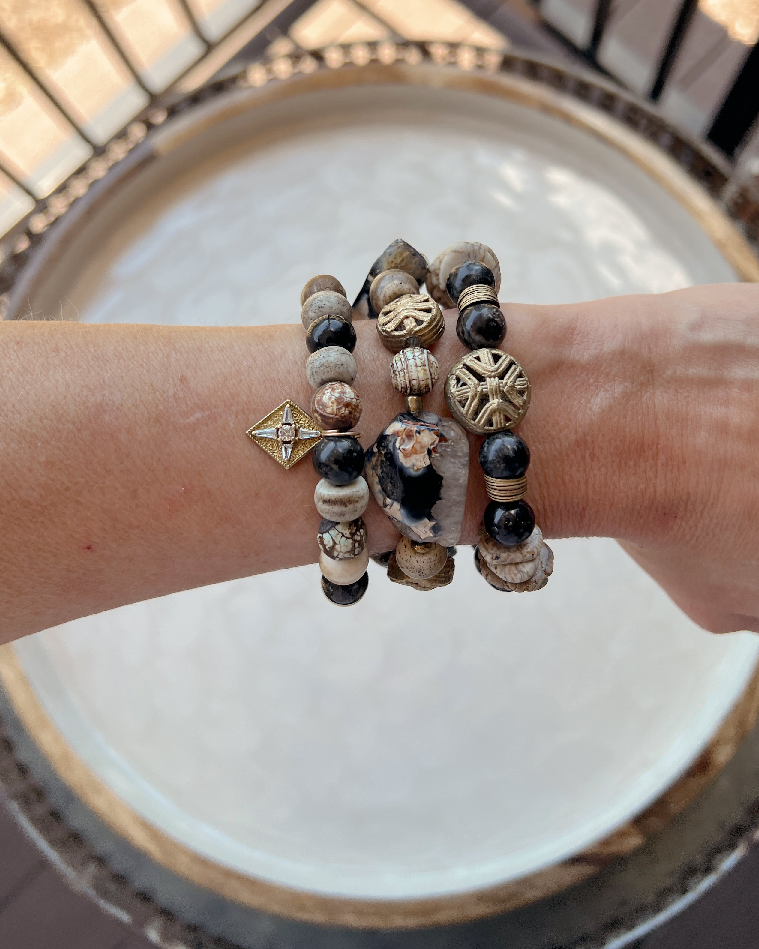 Black Agate Slab Stack
