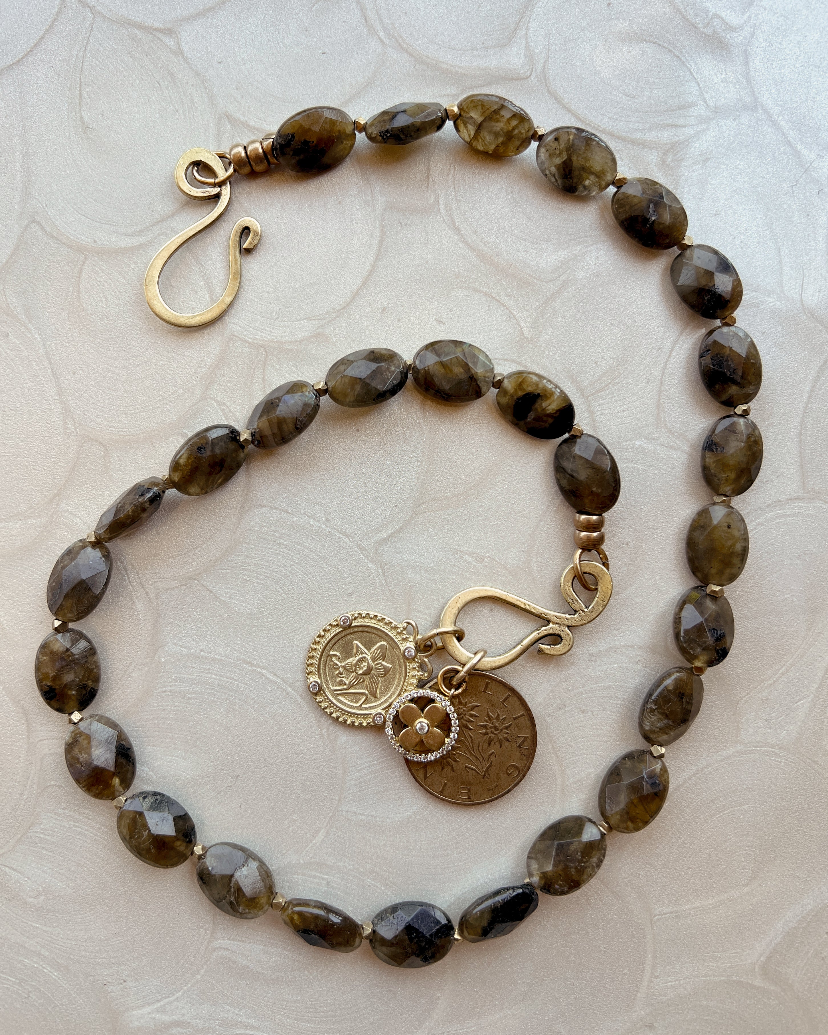 Labradorite Boho Flower Strand