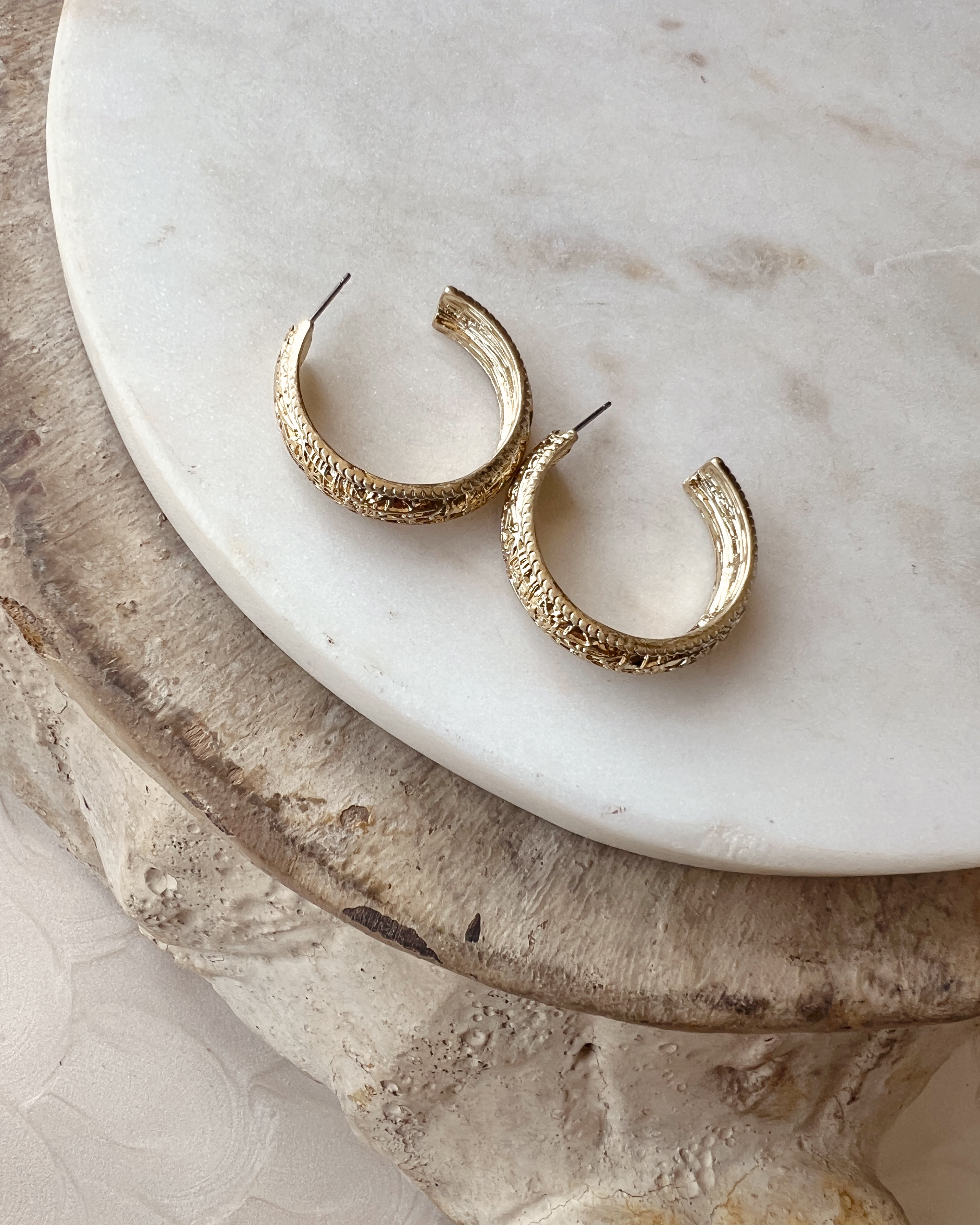 Etched Hoops Small
