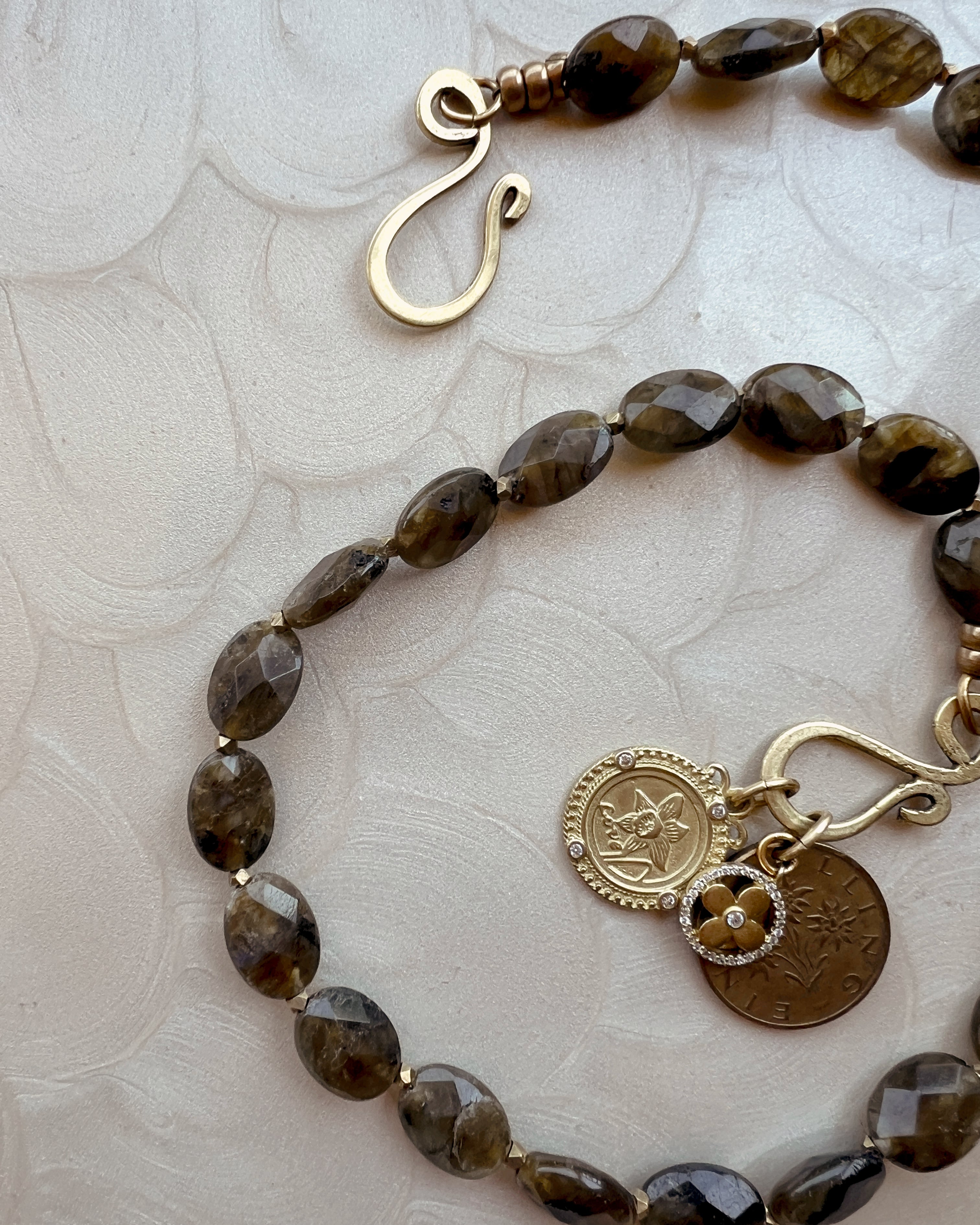 Labradorite Boho Flower Strand