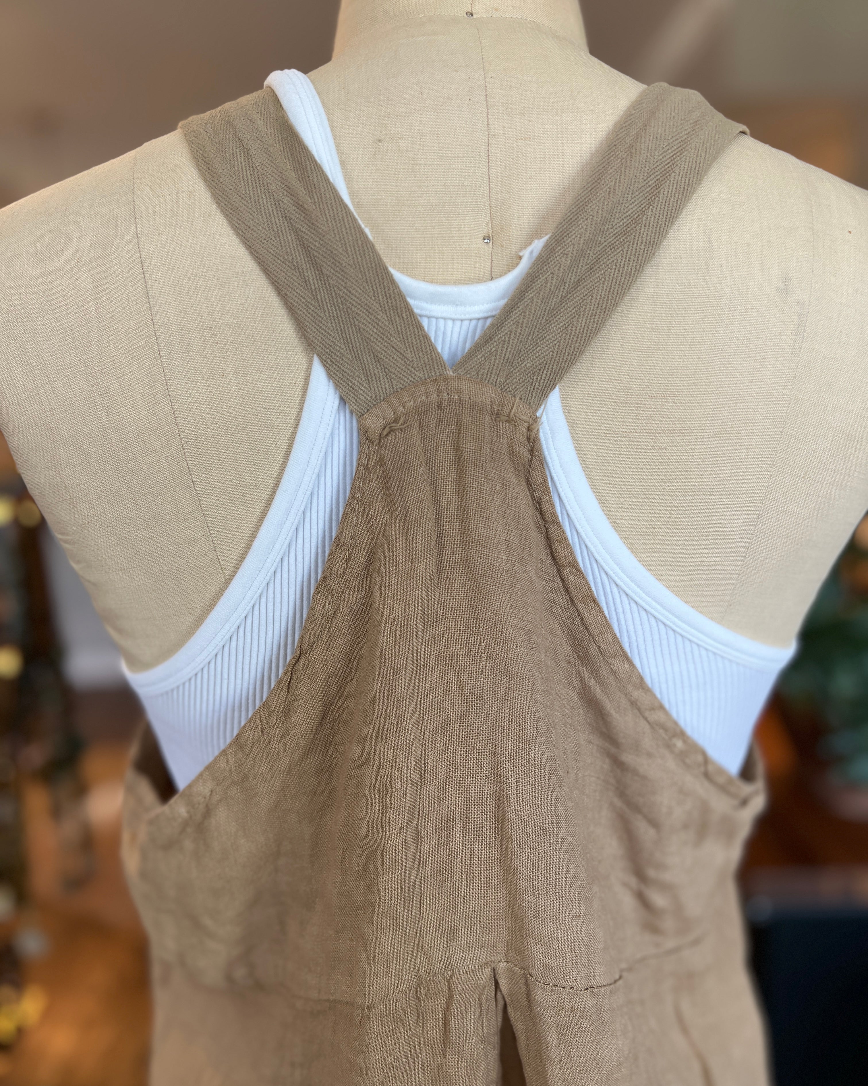 Bohemian Linen Bibs (Camel)