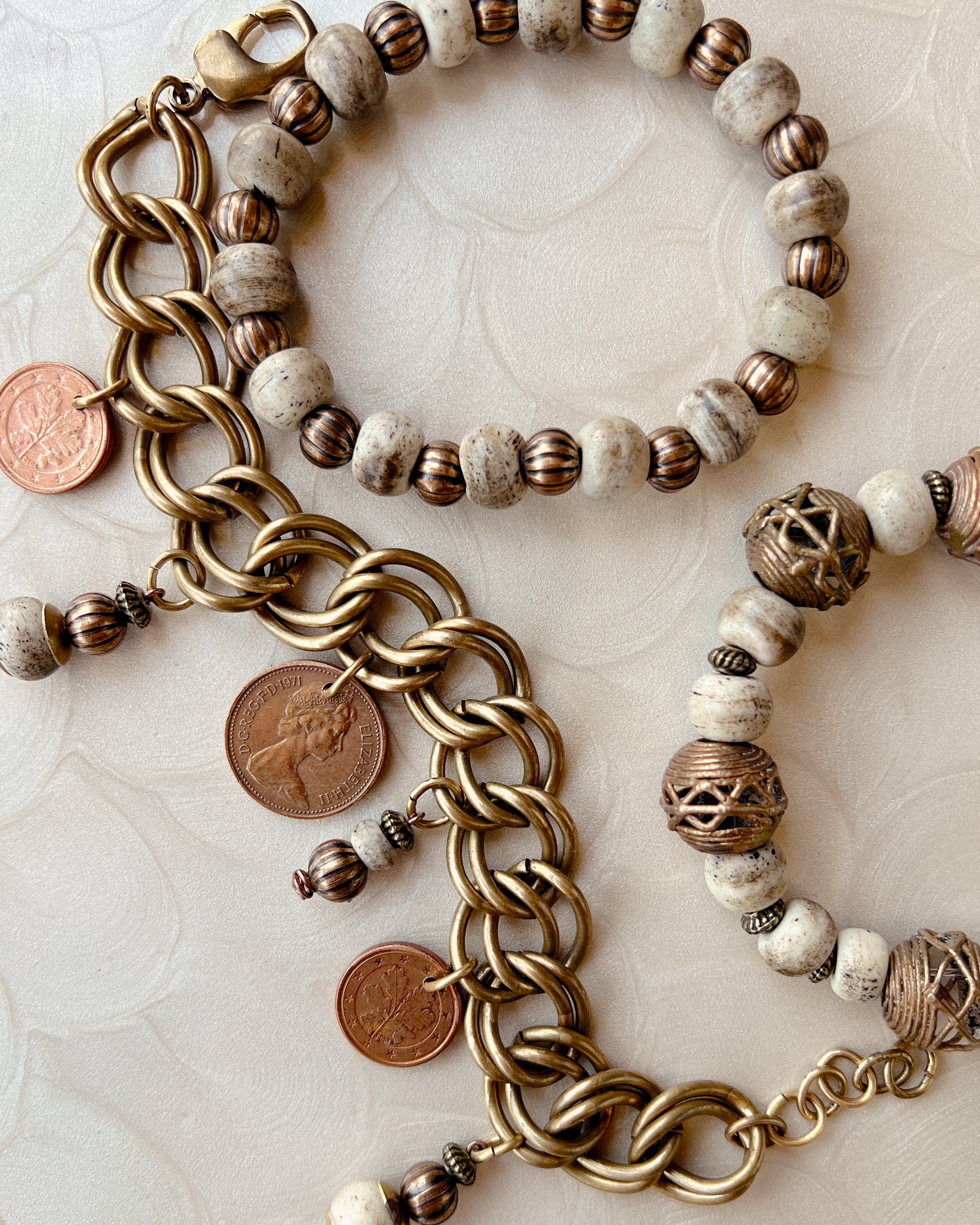Cream & Brass Stack