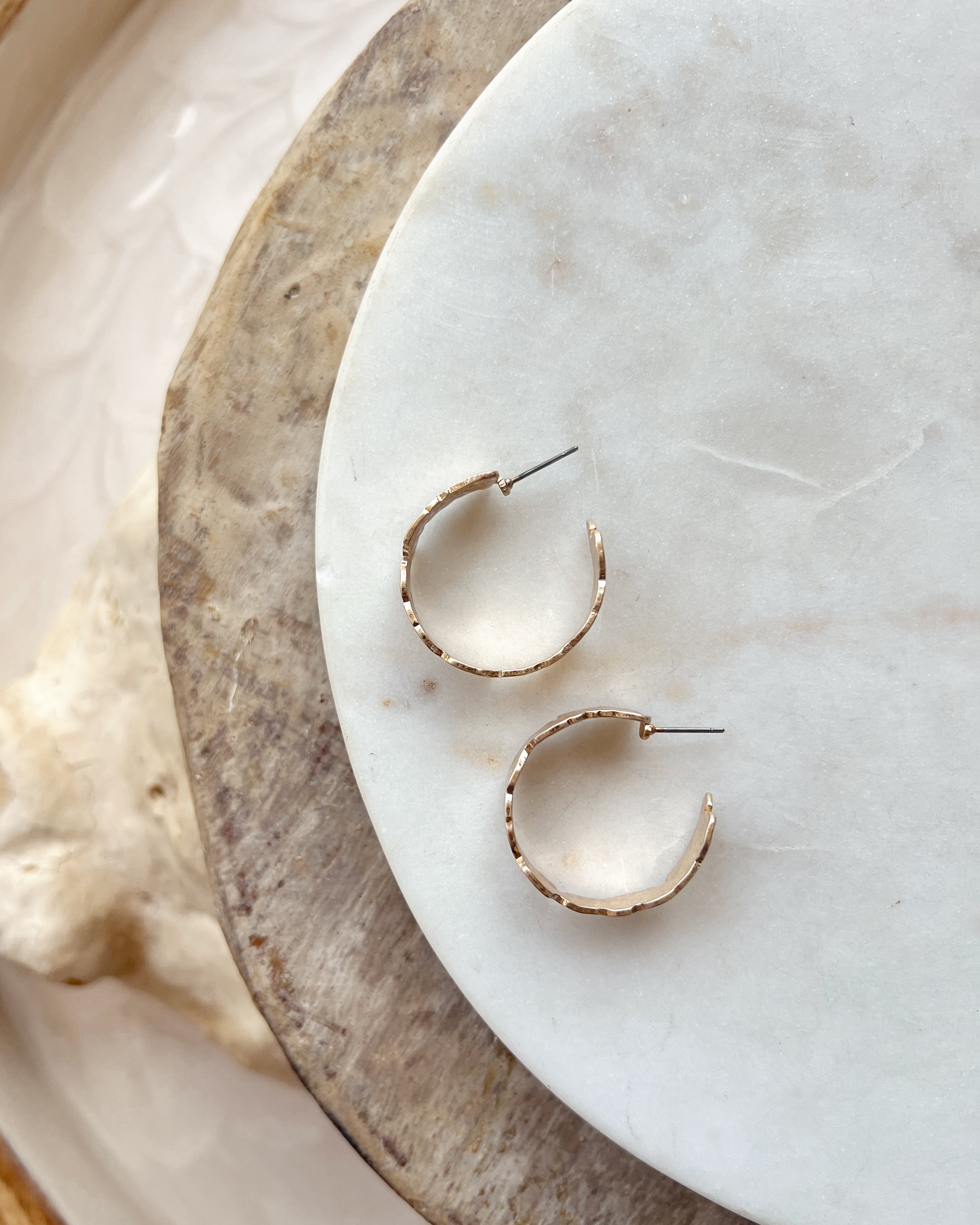 Sculpted Brass Hoops