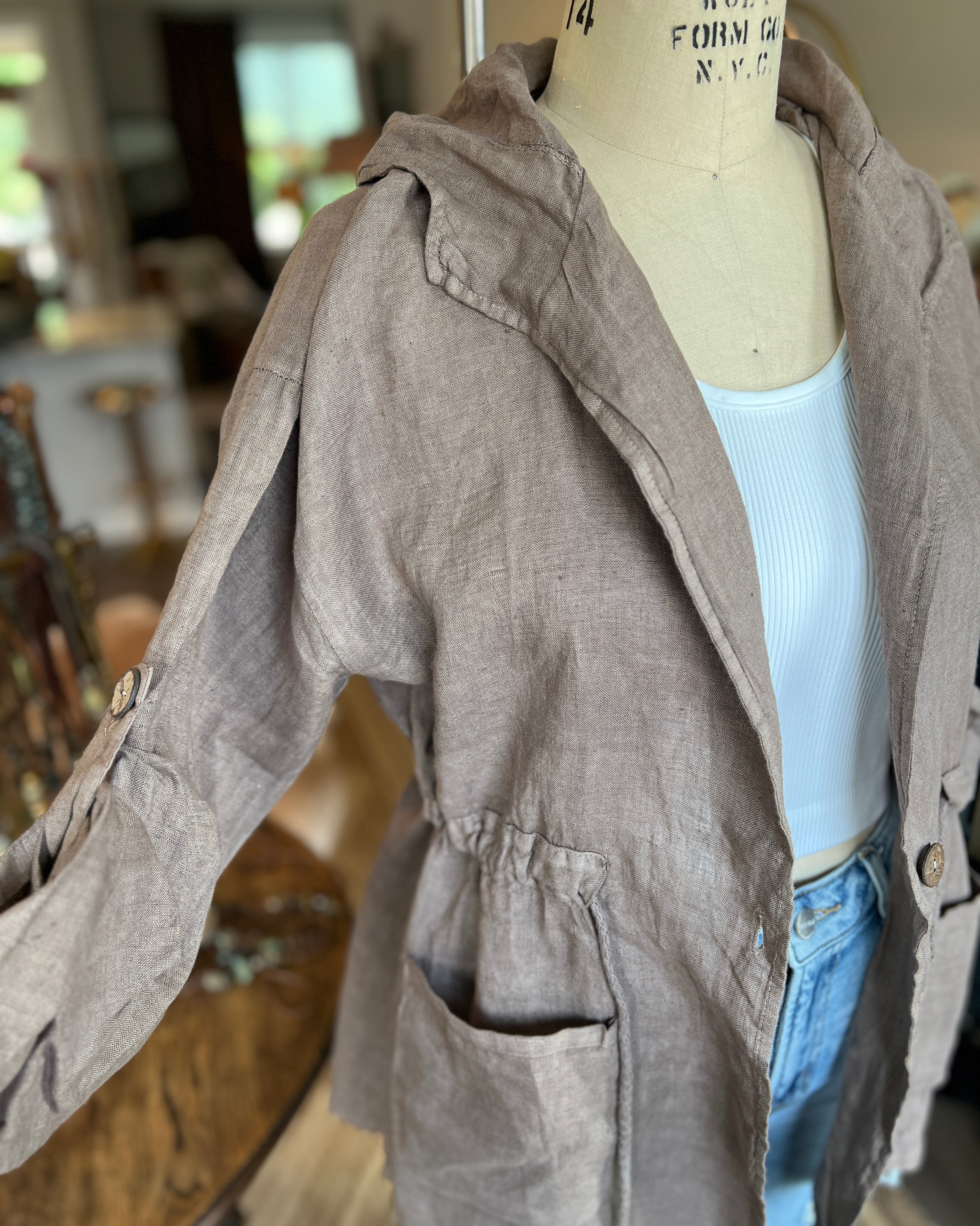 Hooded Summer Linen Jacket