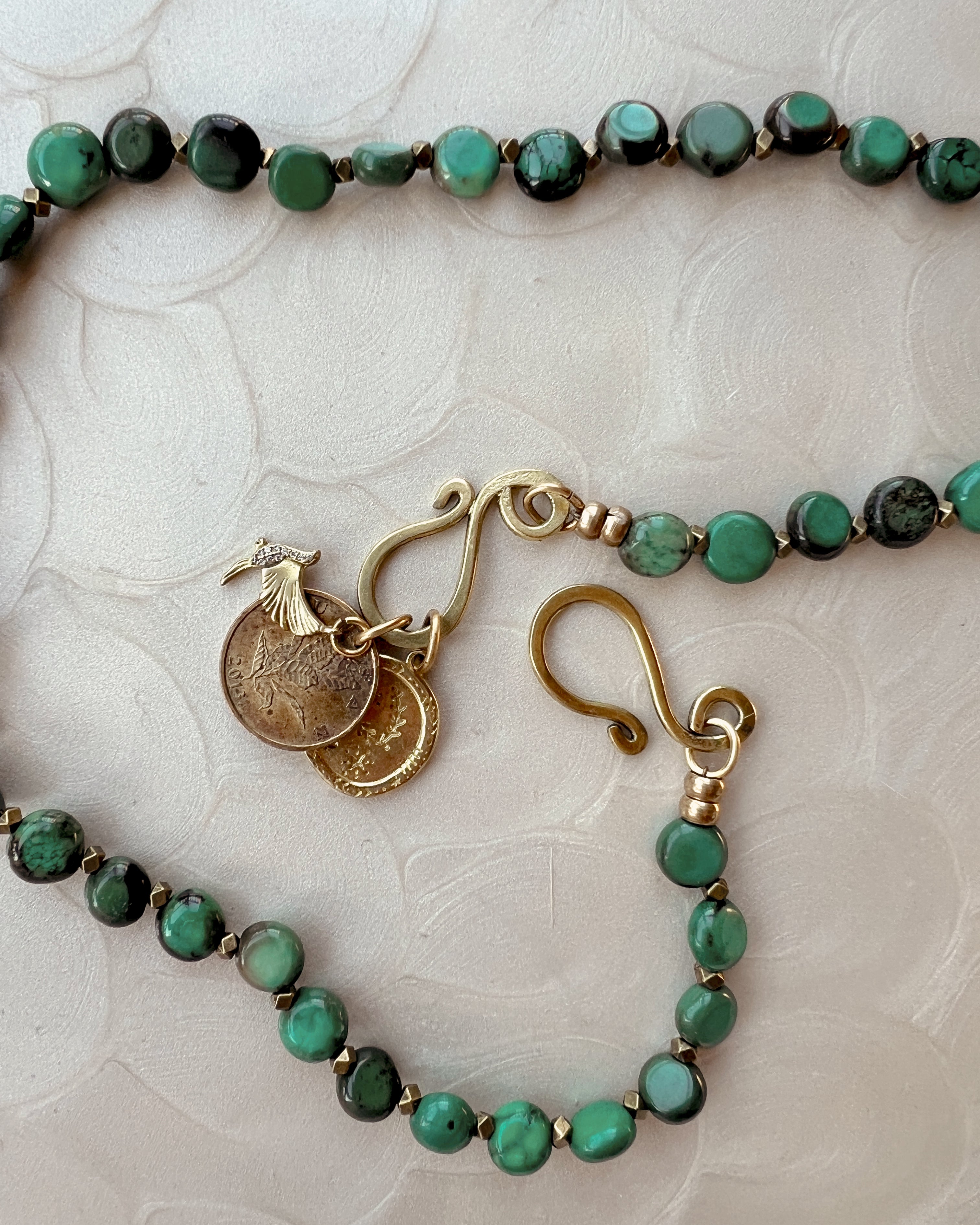 Turquoise Boho Coin Strand