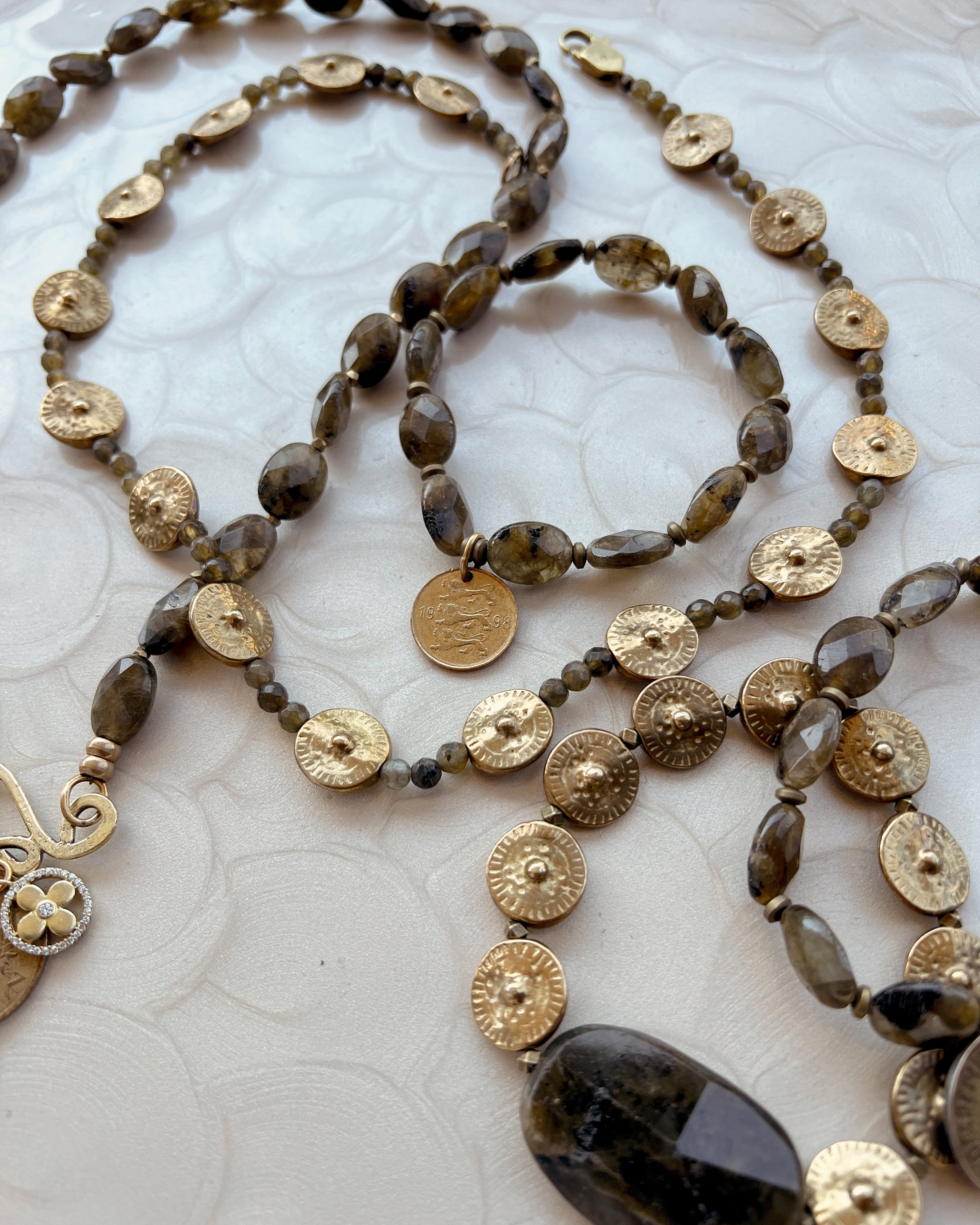 Labradorite & Brass Stack