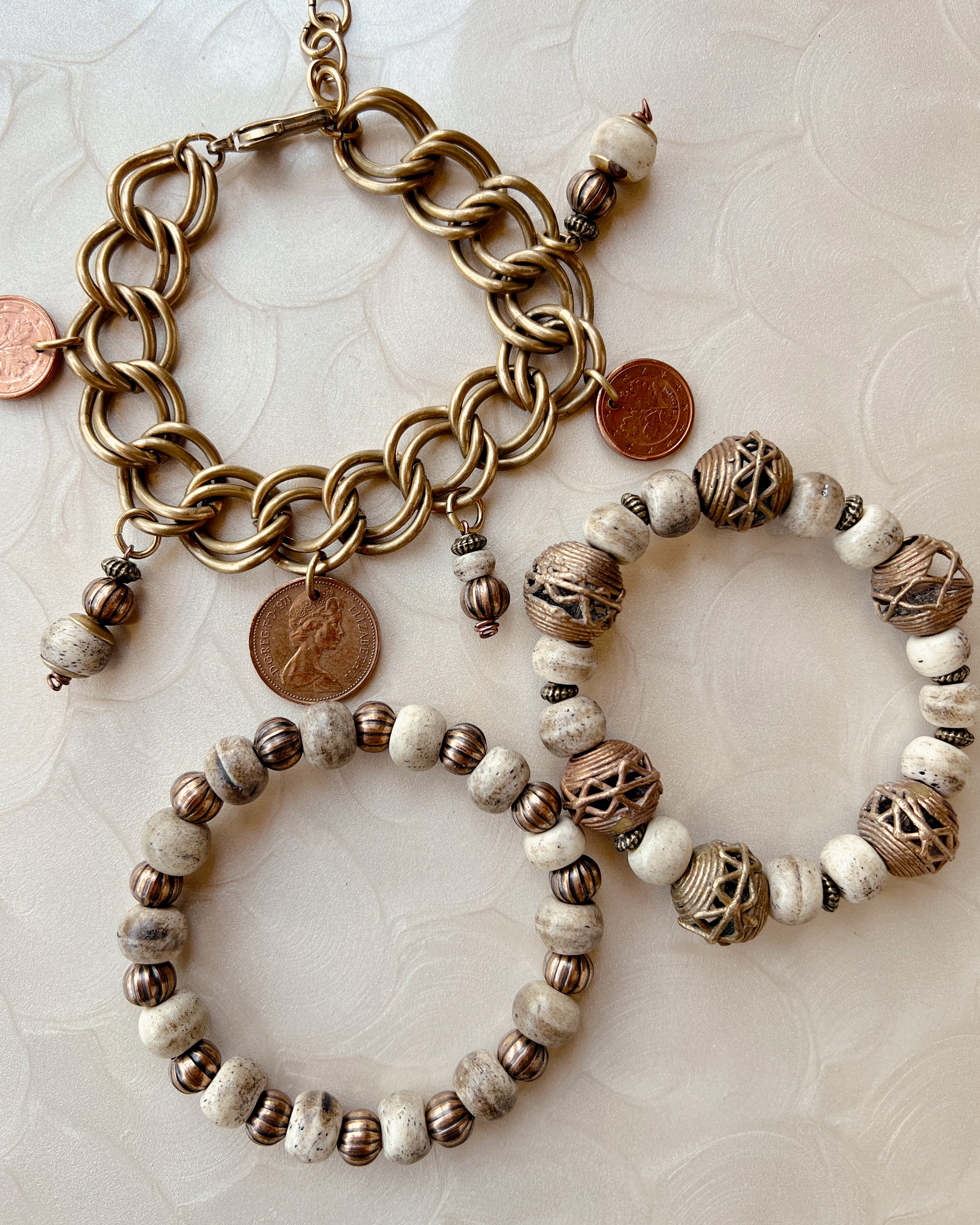 Cream & Brass Stack