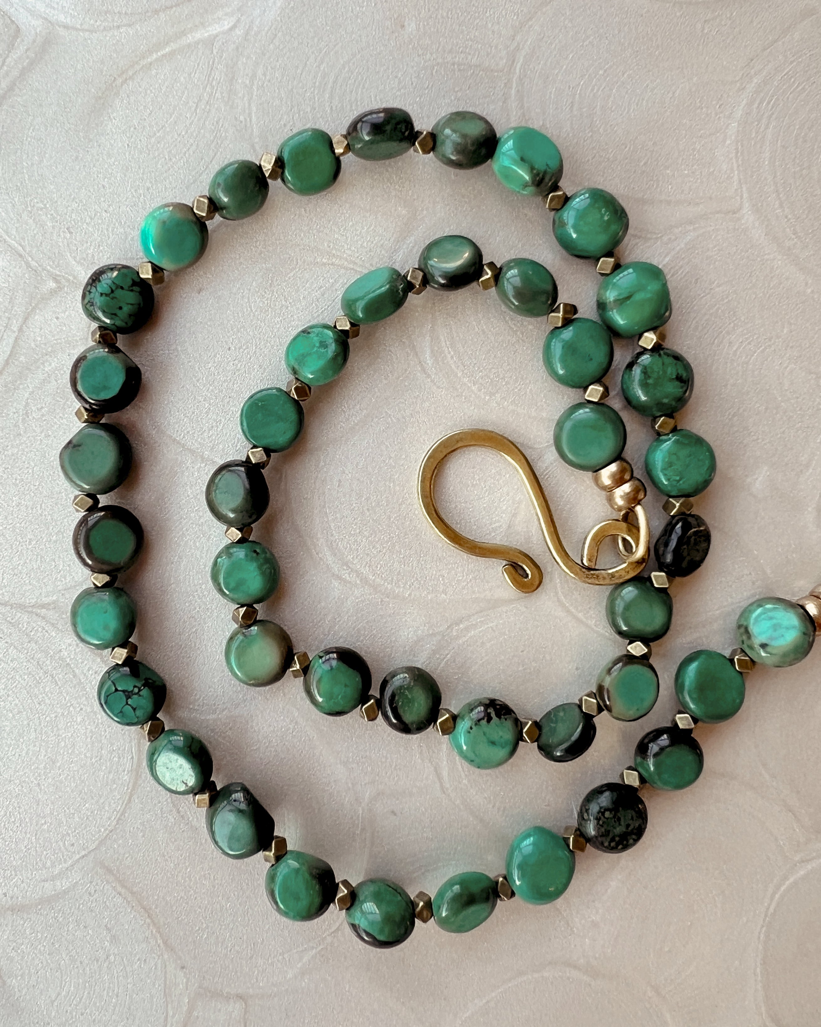 Turquoise Boho Coin Strand