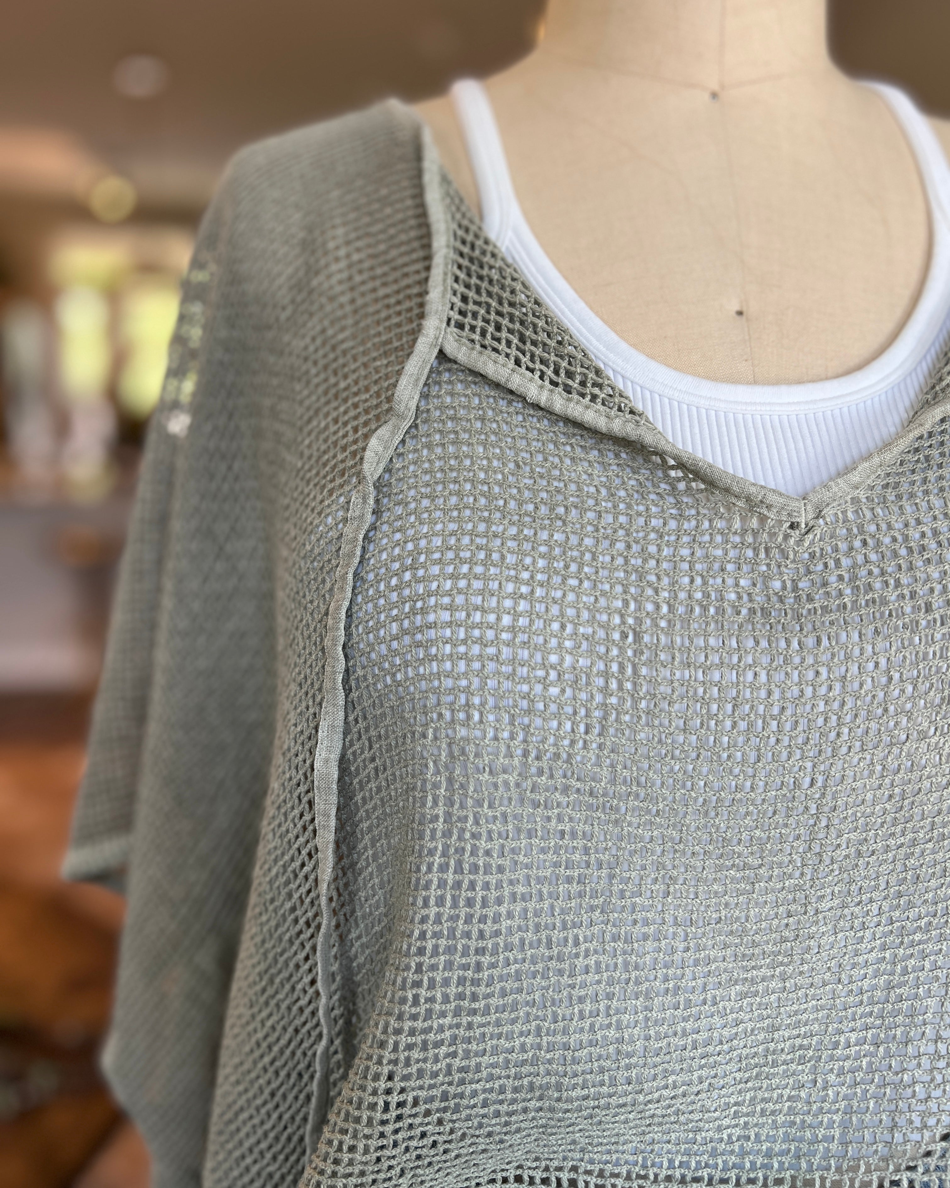 Oversized Mesh Poncho