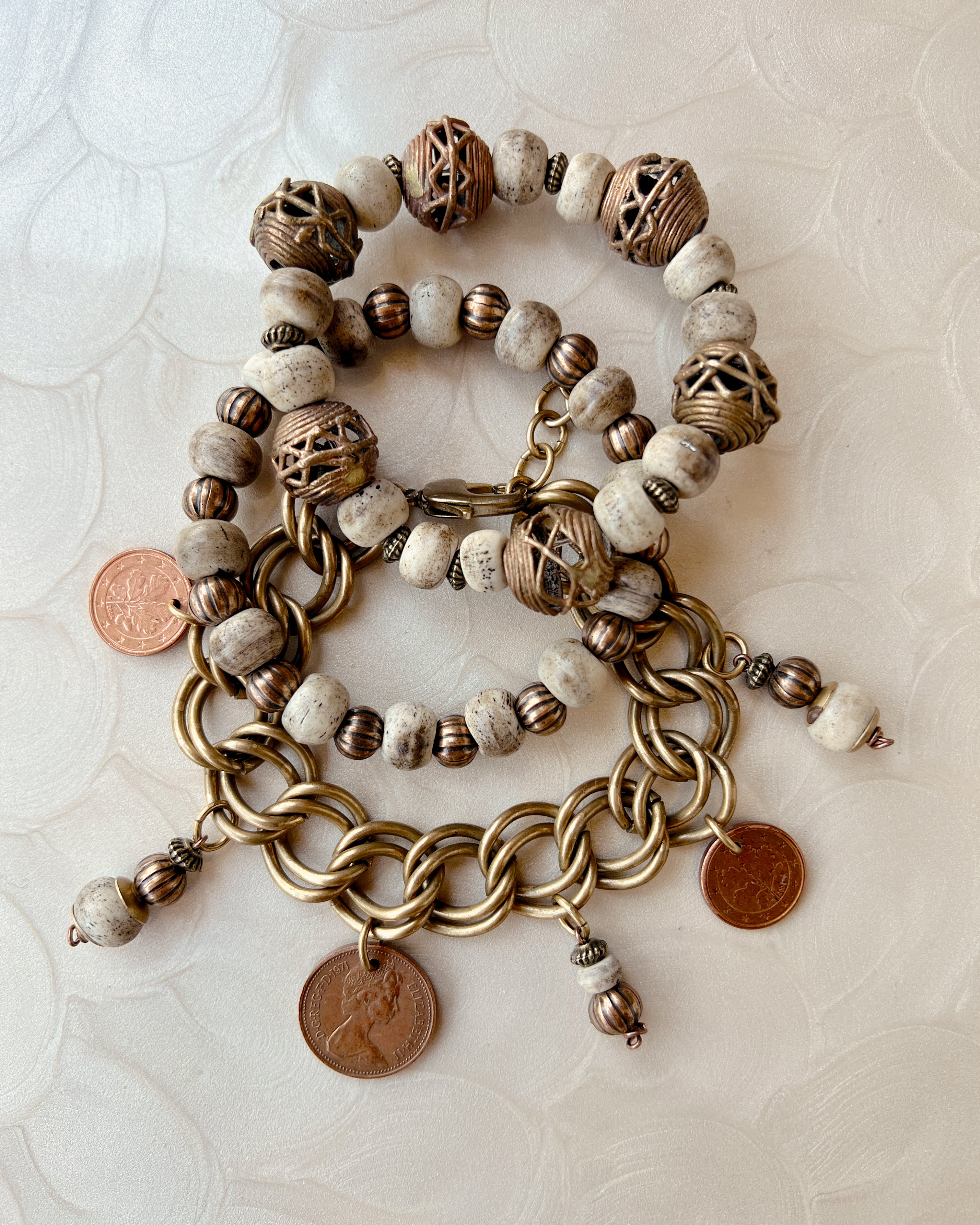Cream & Brass Stack