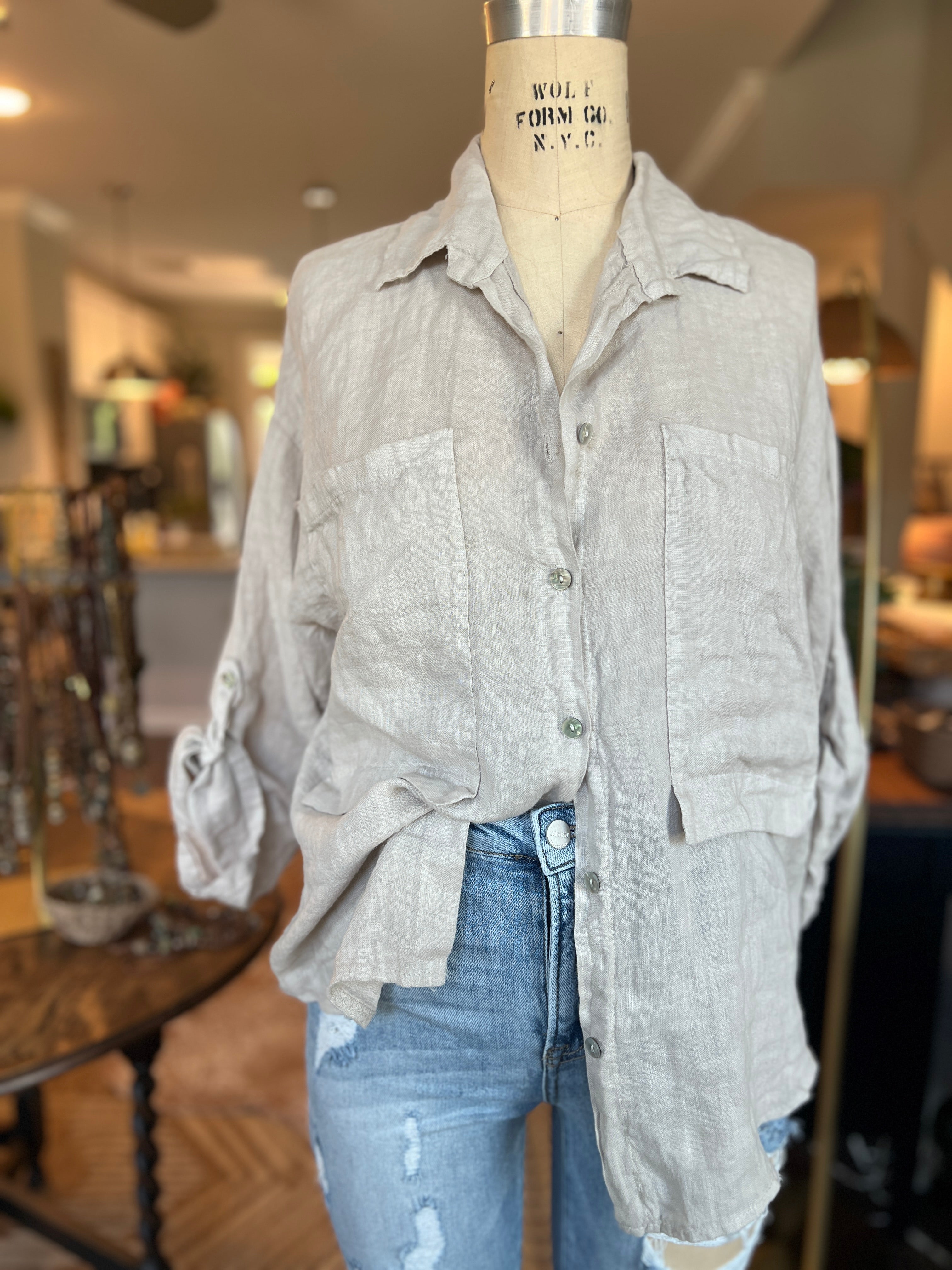 Large Pocket Linen Shirt
