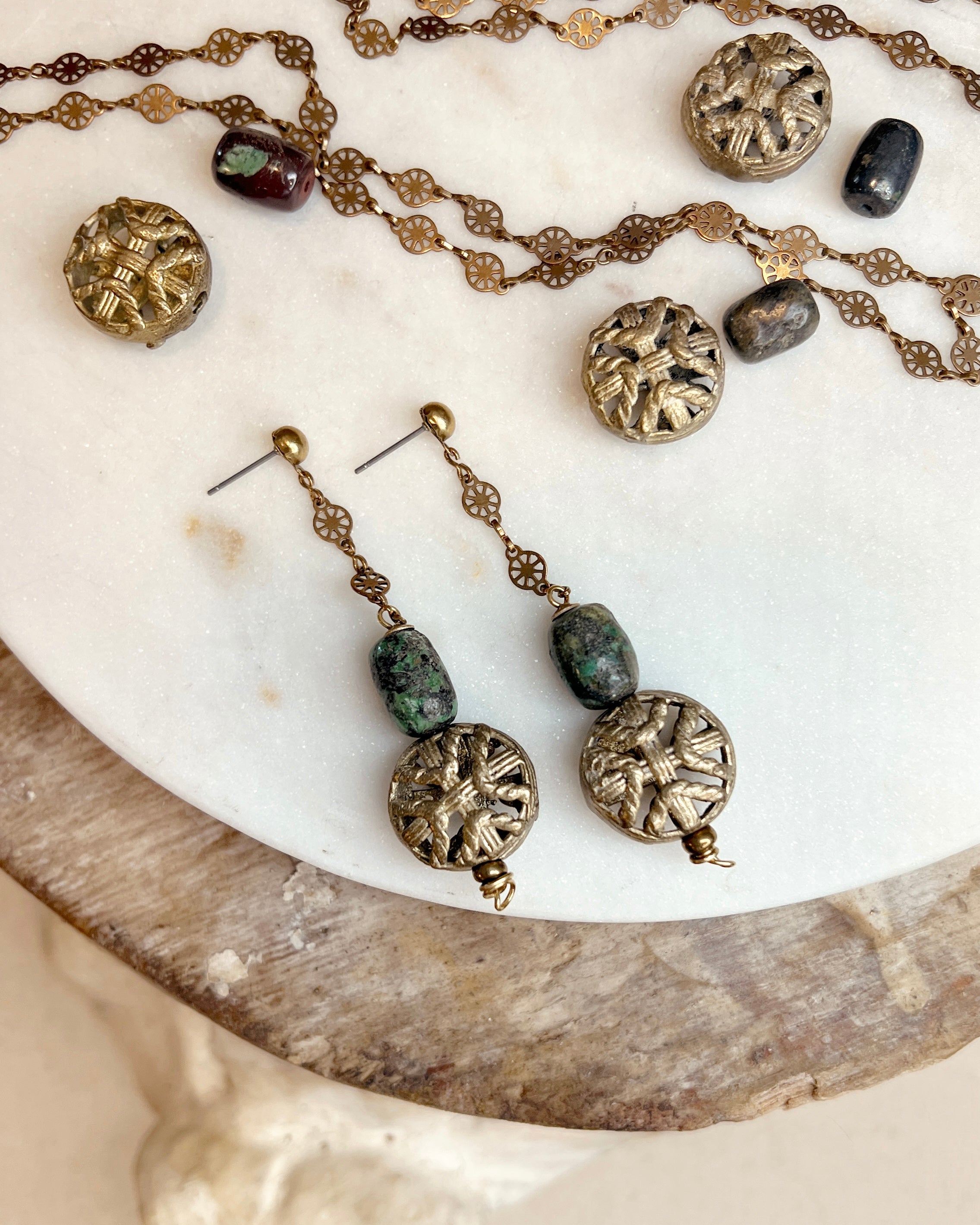 Vintage Brass Bead Dangle