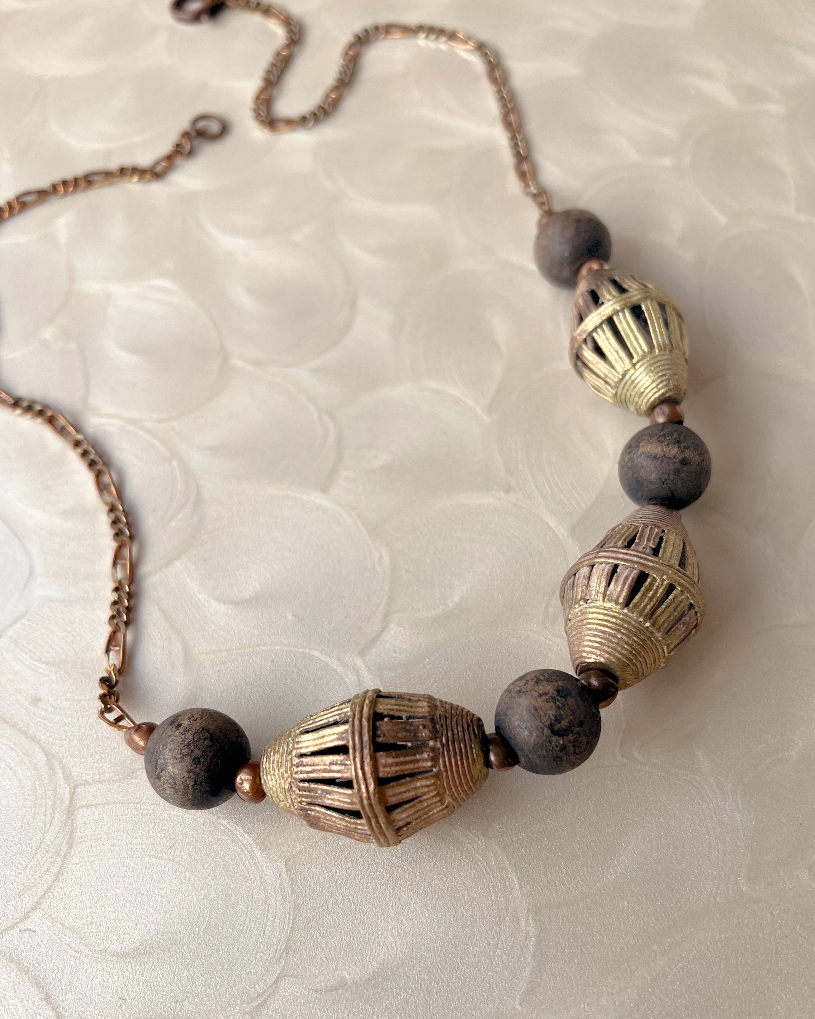 Brass & Wood on Chain