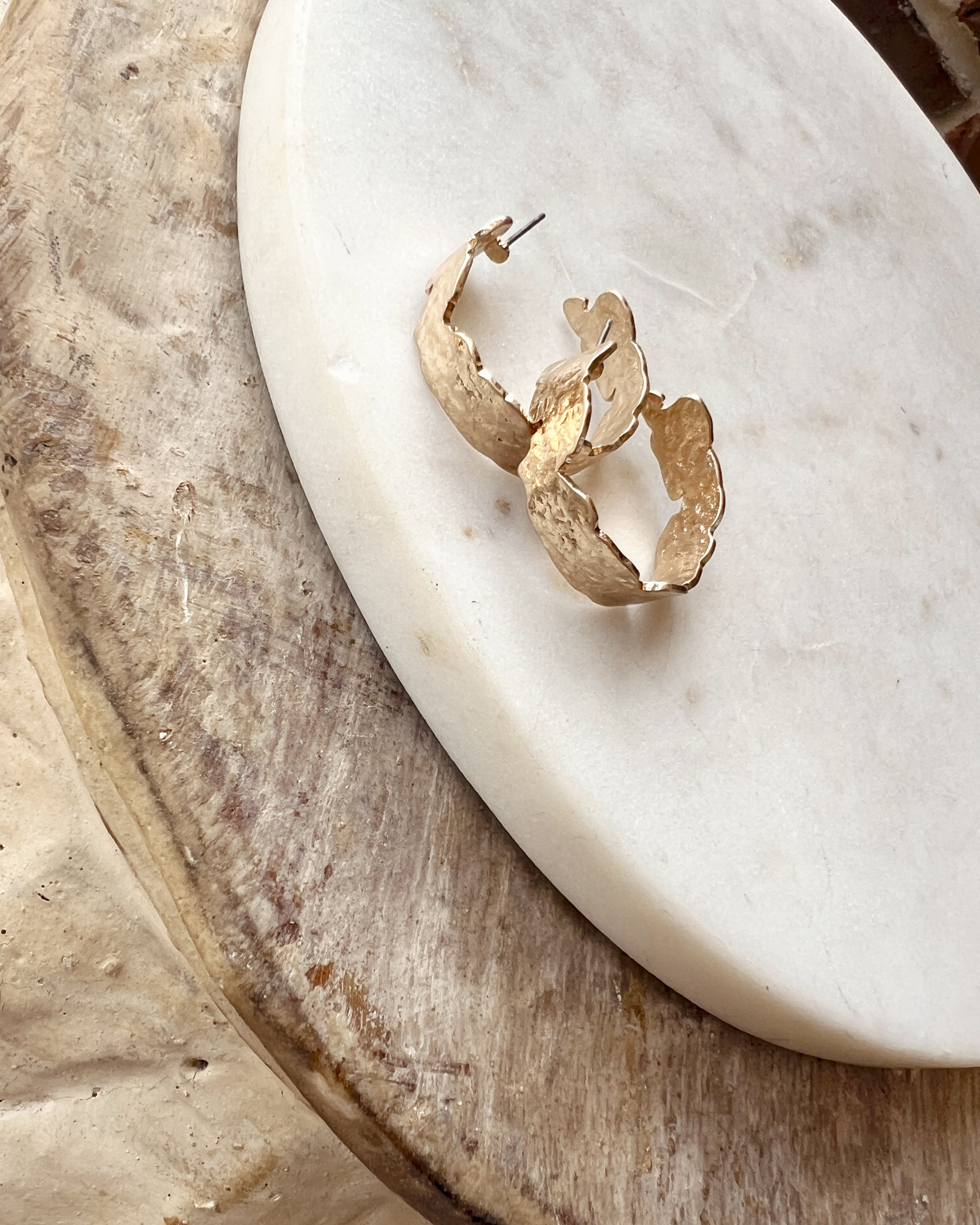 Sculpted Brass Hoops