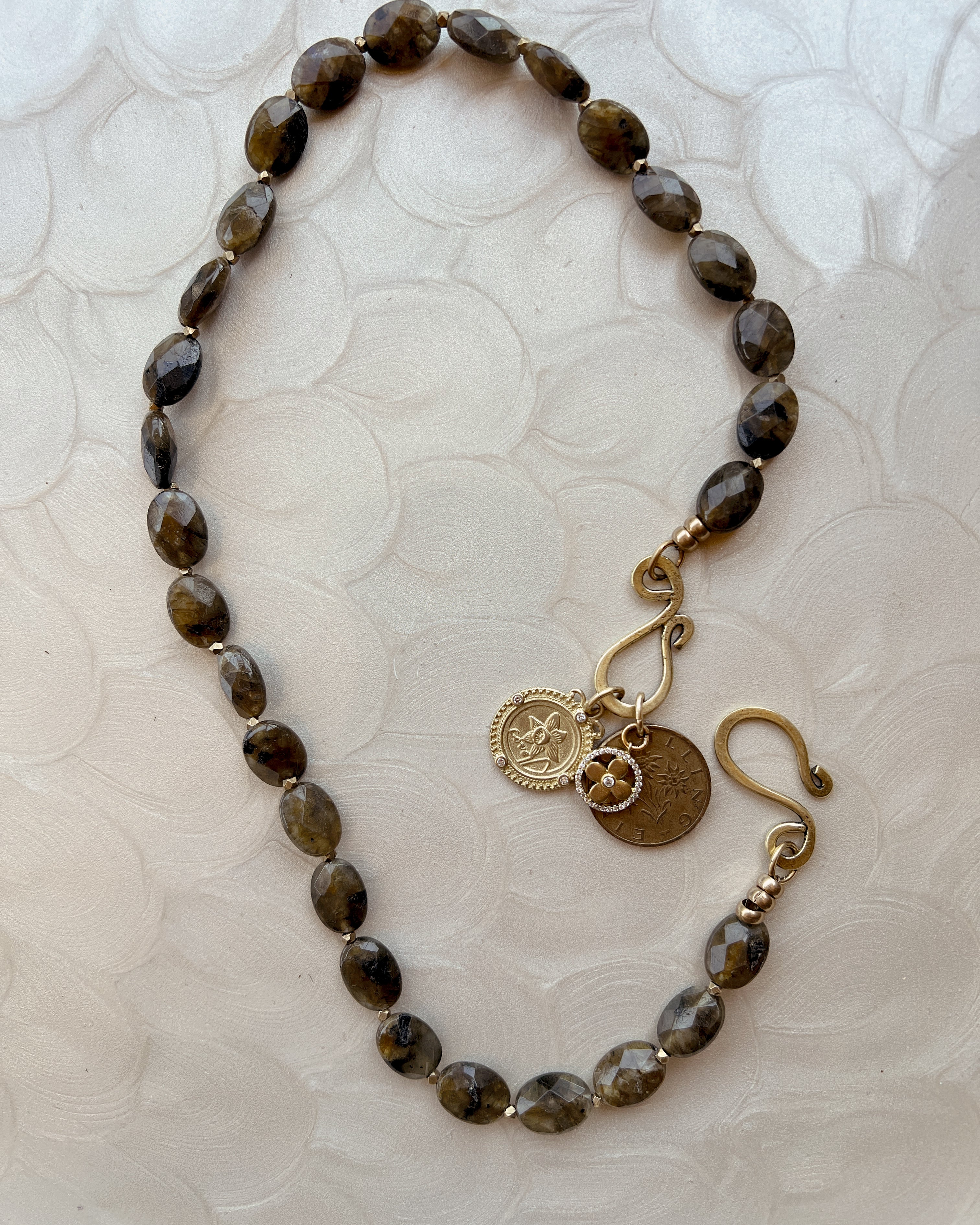 Labradorite Boho Flower Strand