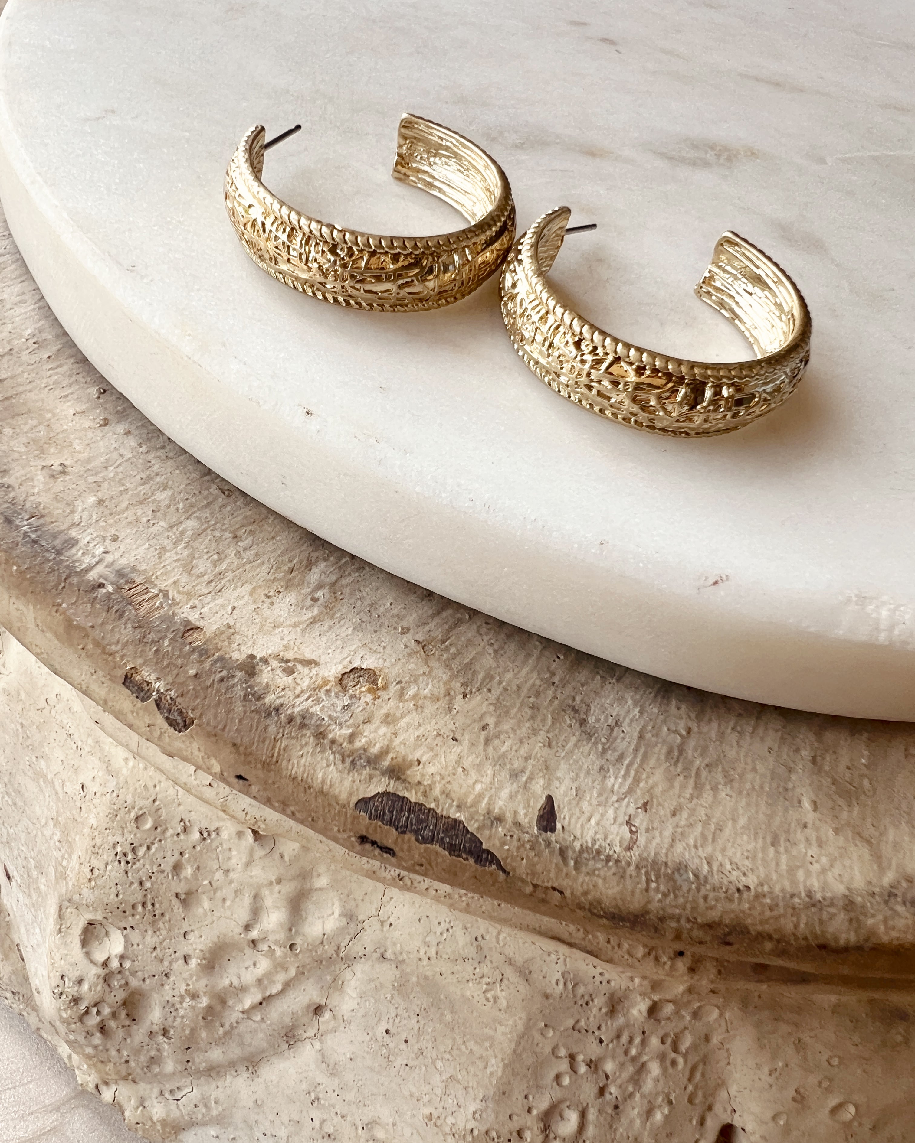 Etched Hoops Small