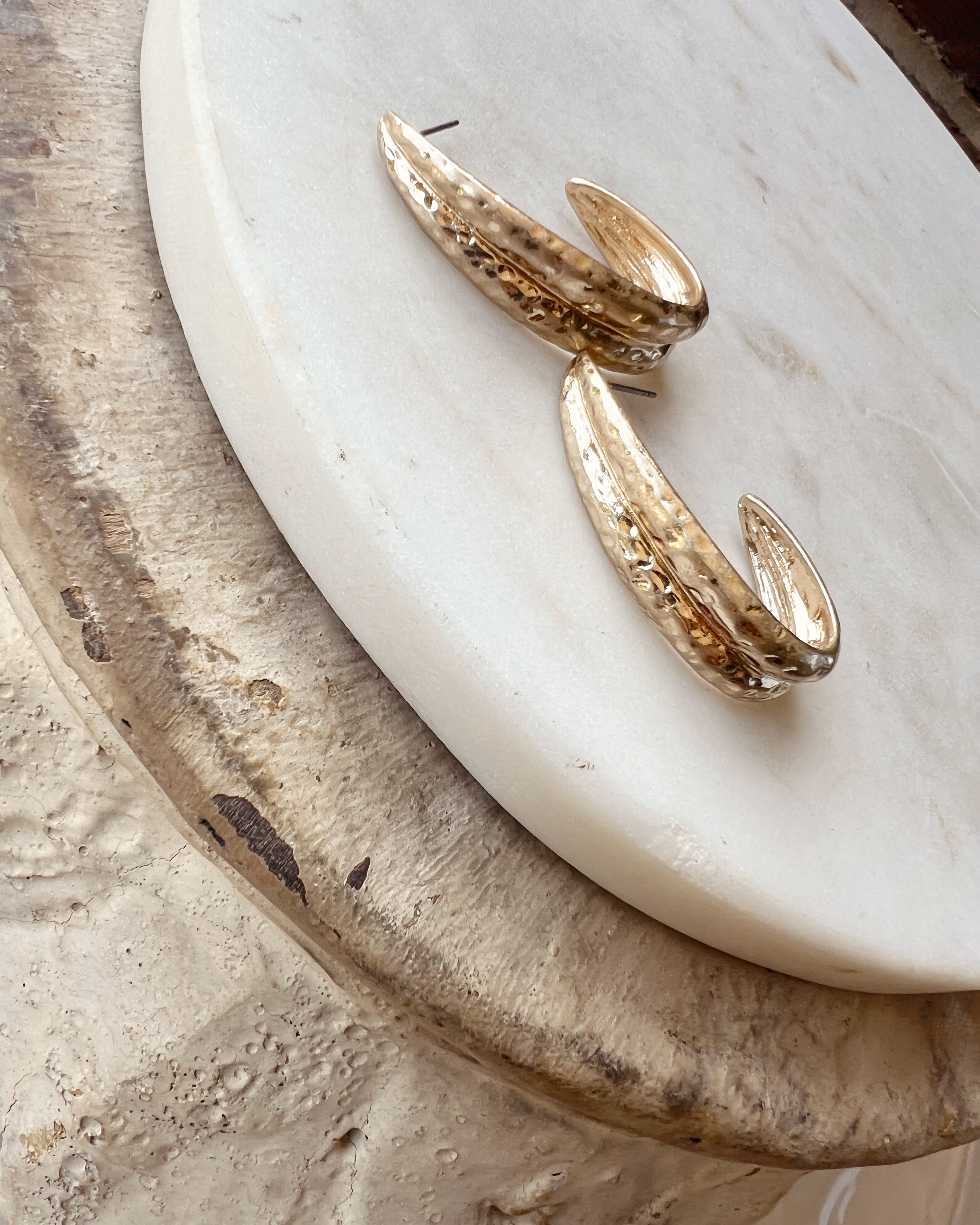 Hammered Oblong Hoops