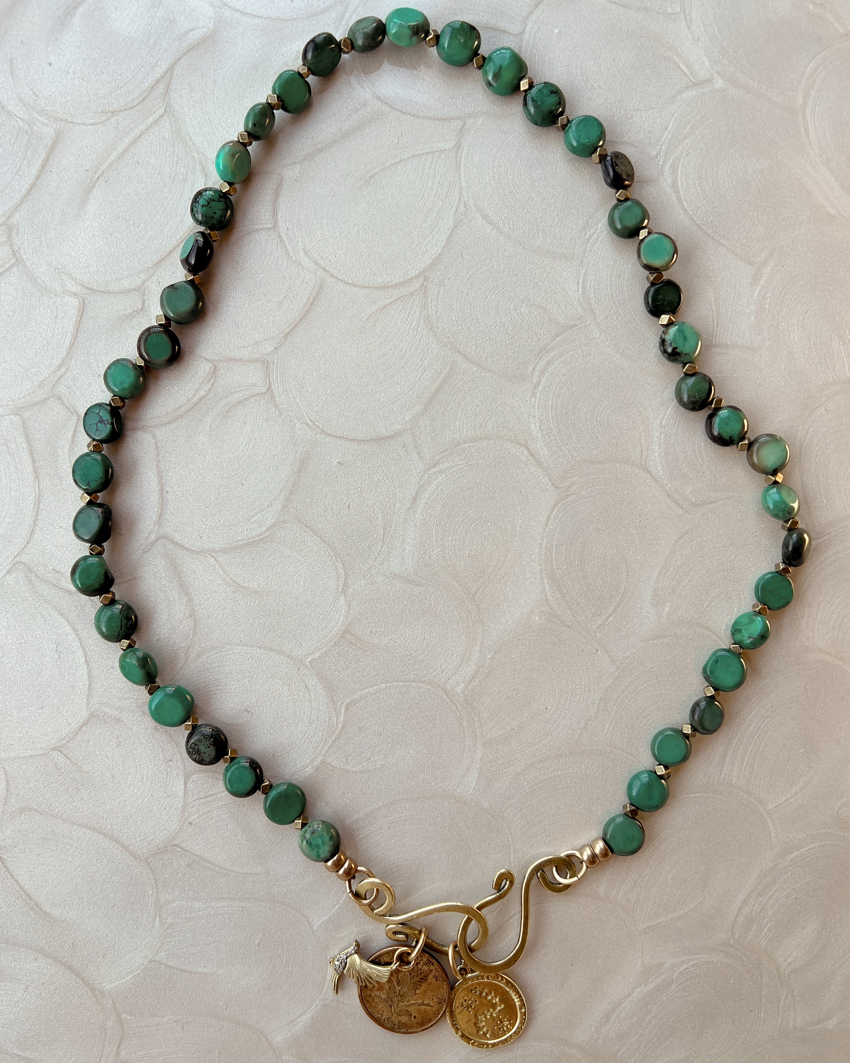 Turquoise Boho Coin Strand