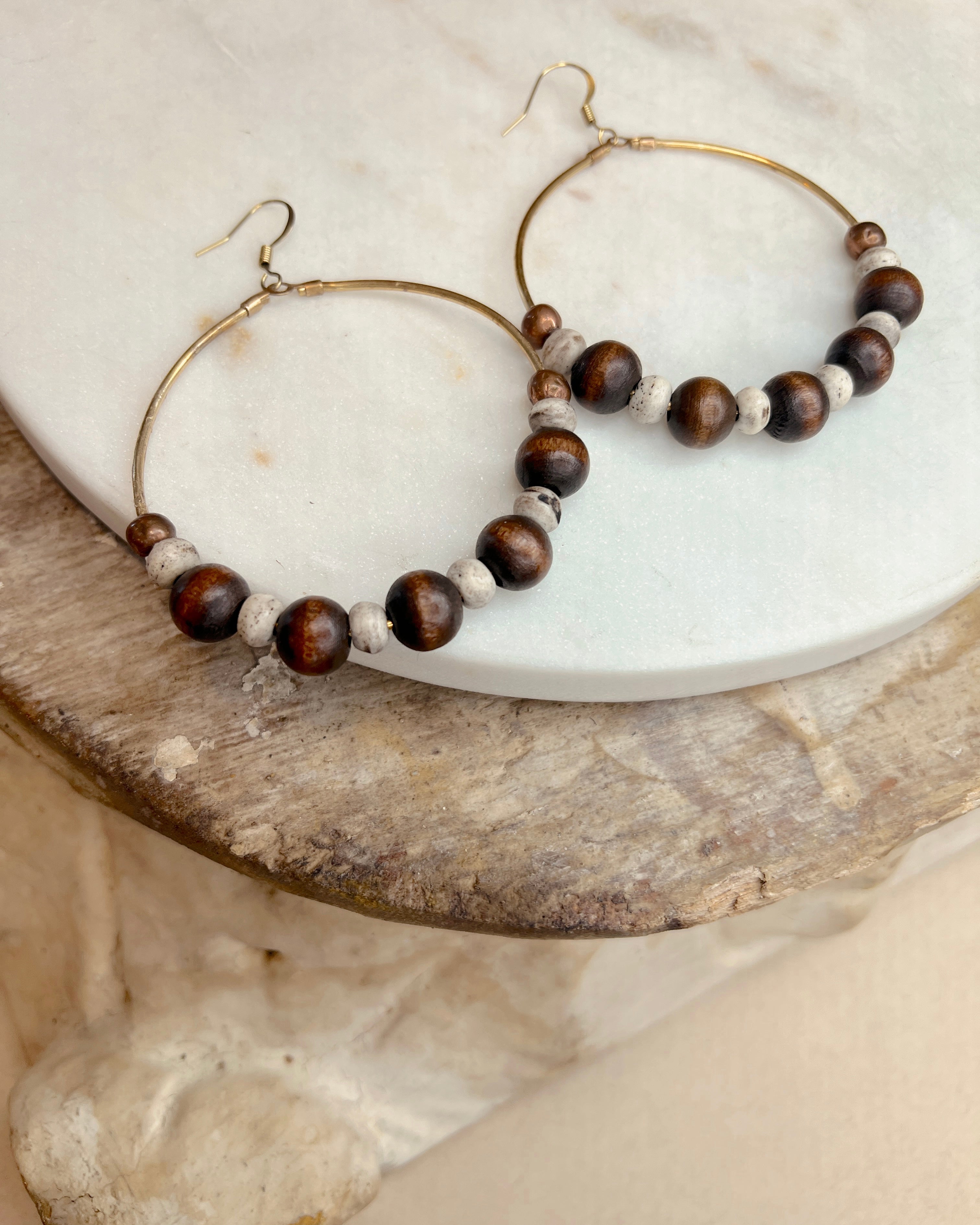 Brass & Wood Dangles