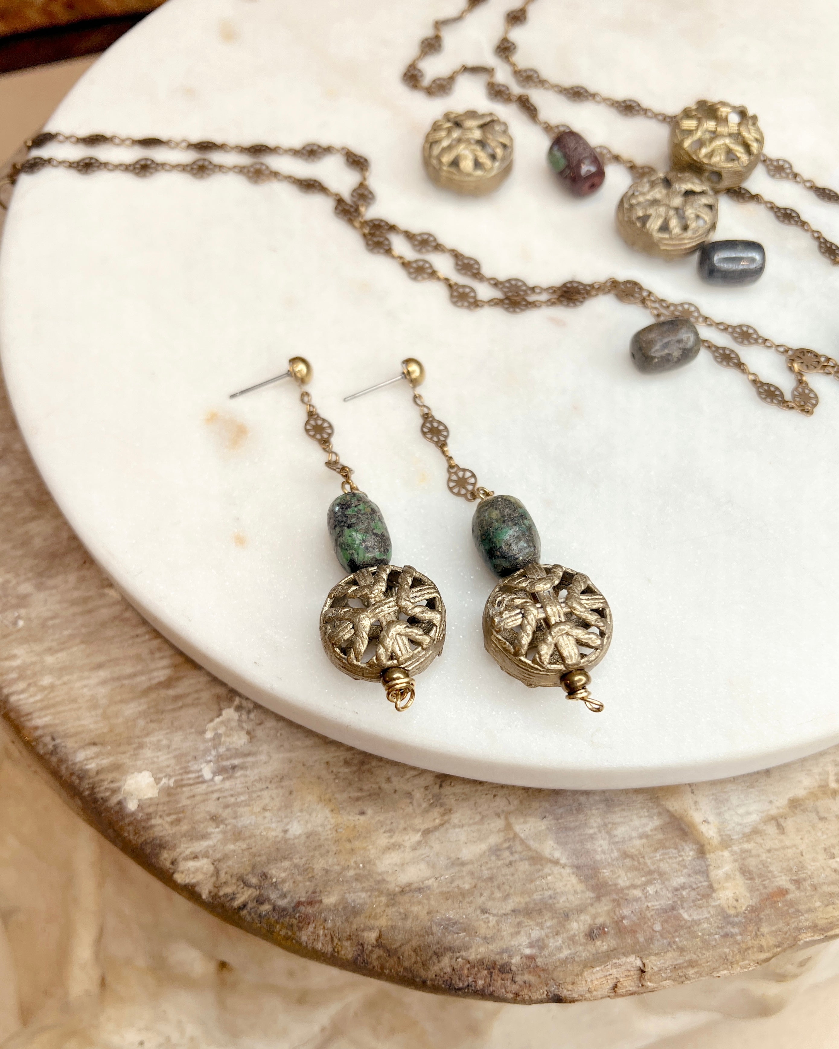 Vintage Brass Bead Dangle