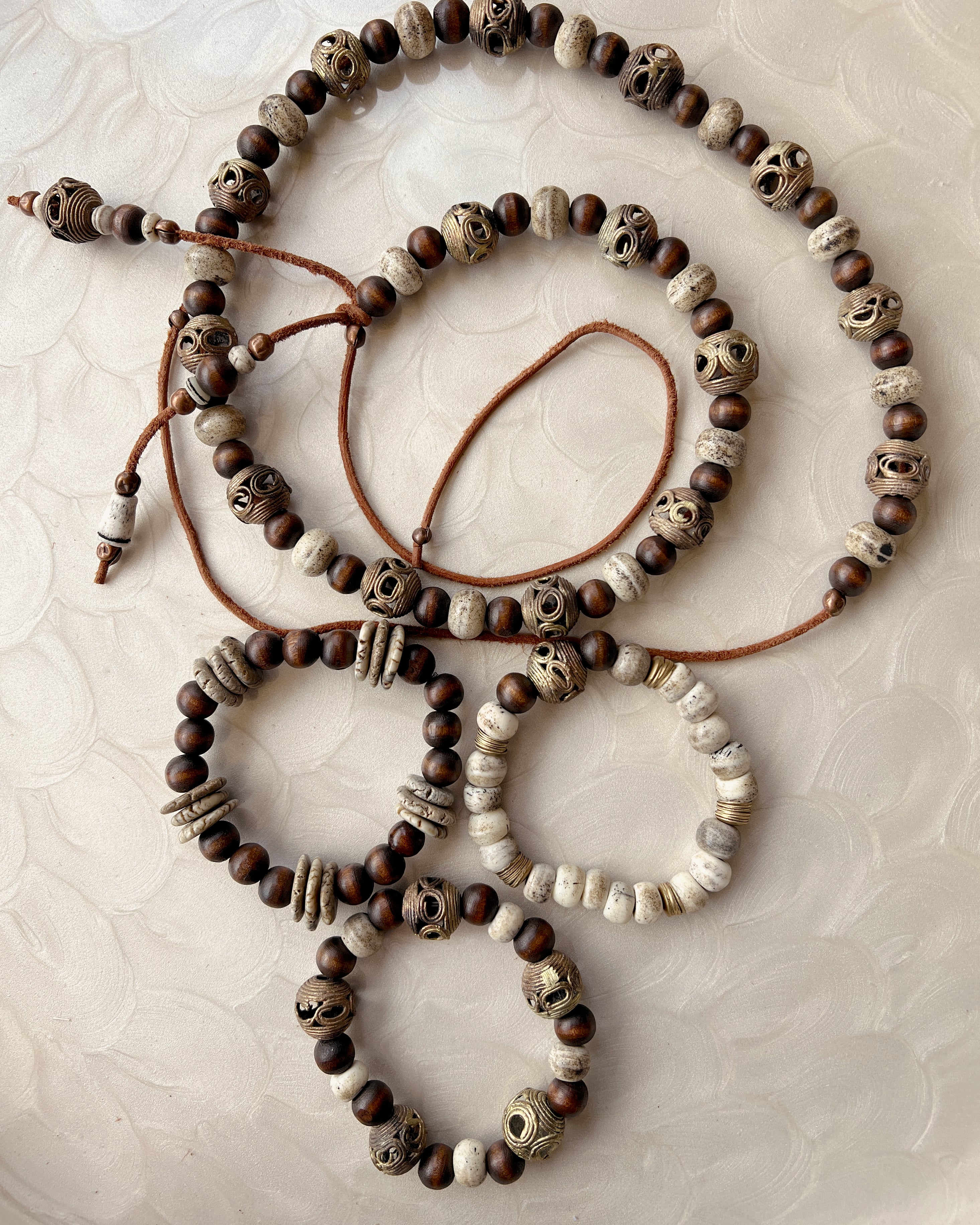 Wood, Bone & Brass Set