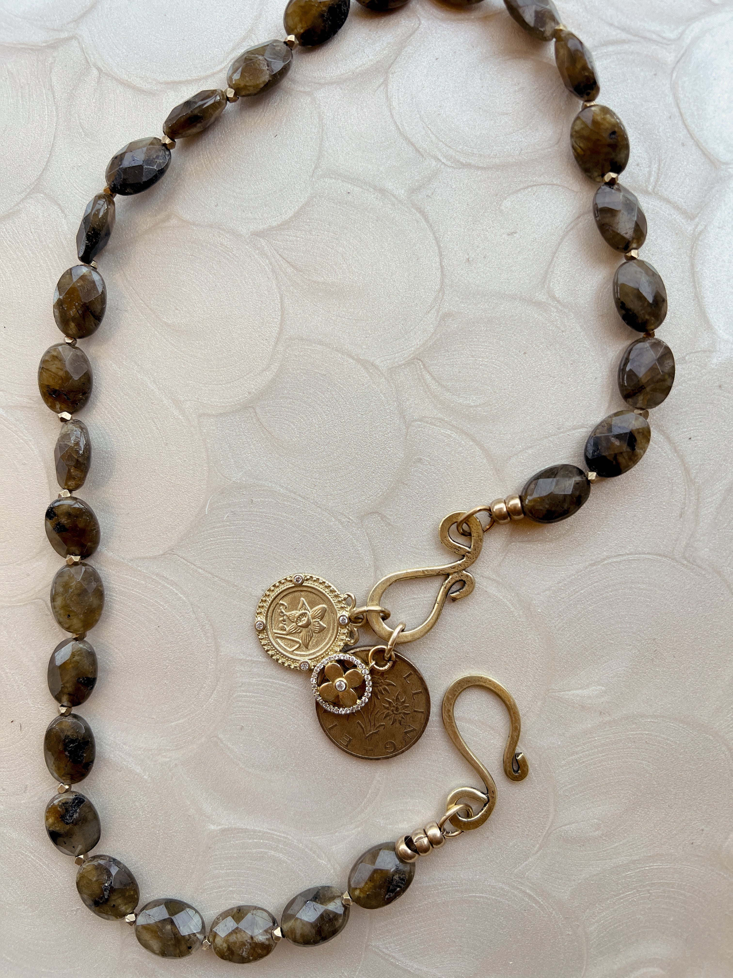 Labradorite Boho Flower Strand