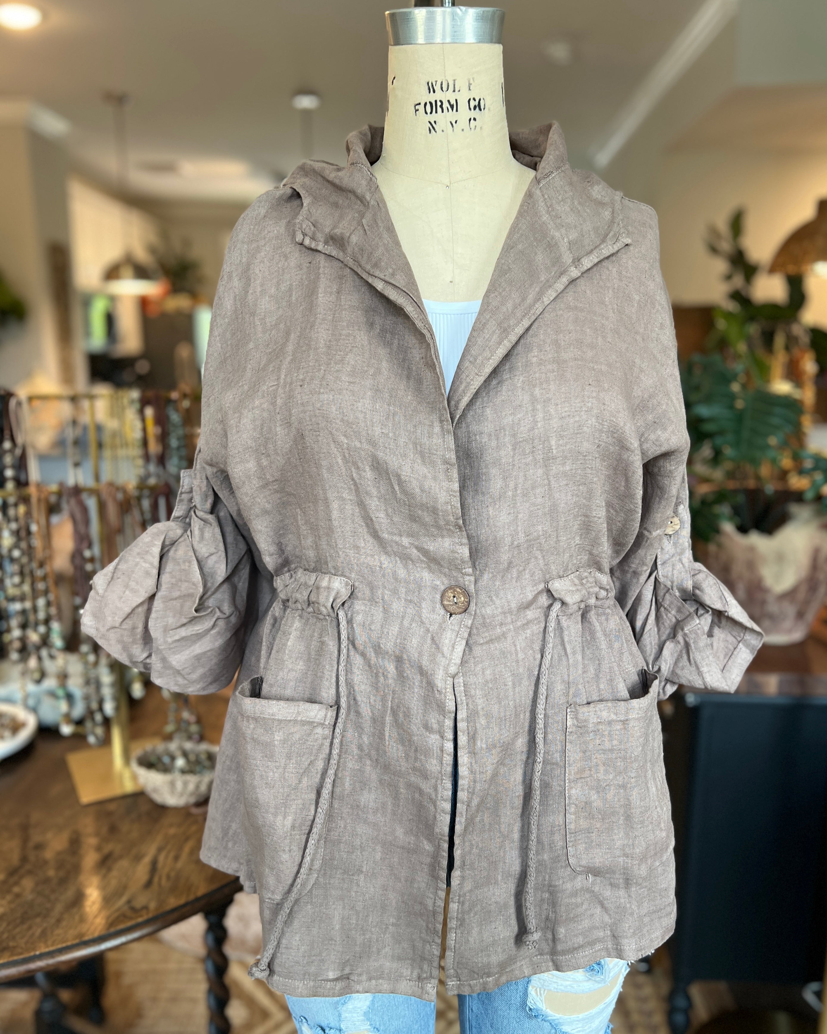 Hooded Summer Linen Jacket