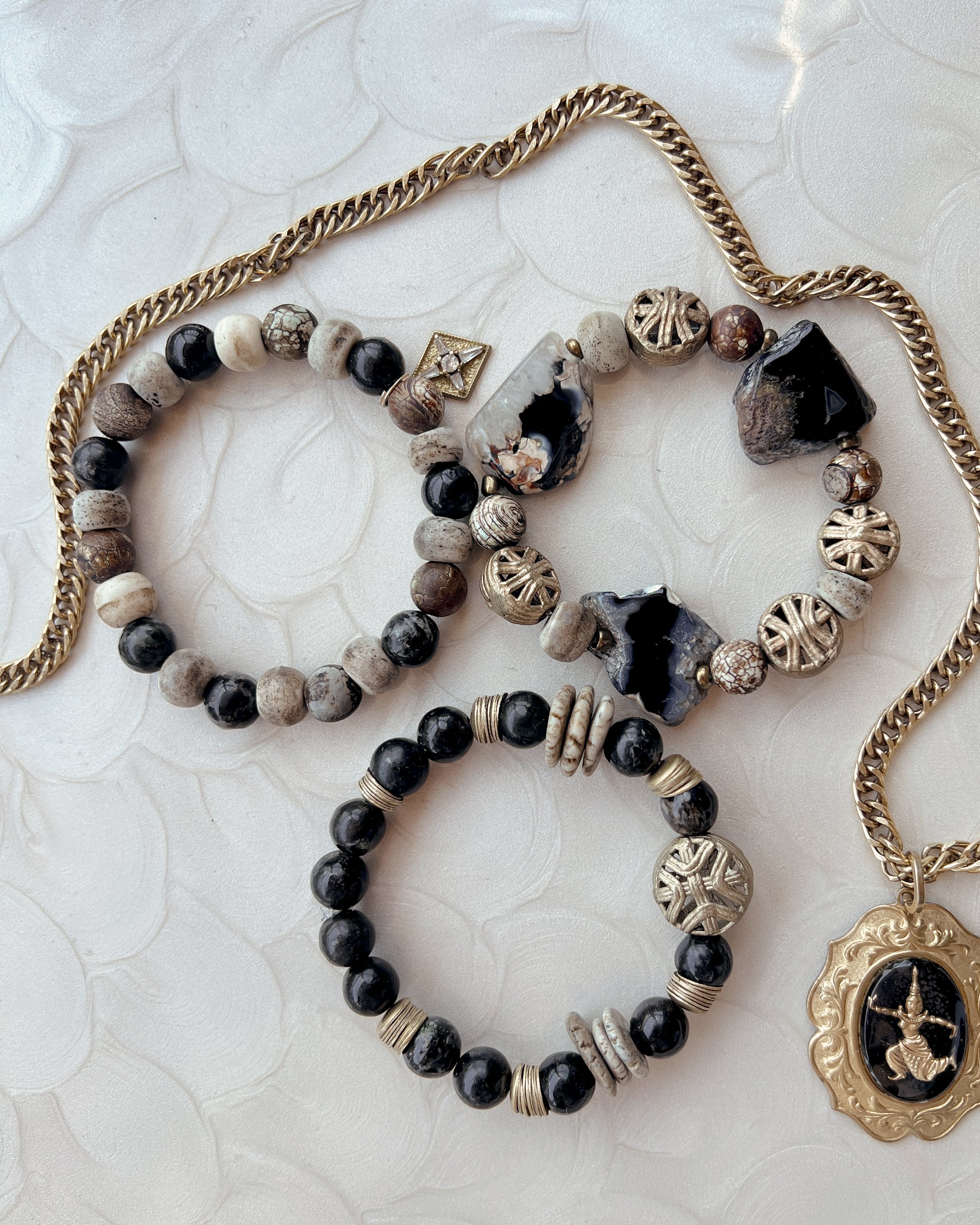 Black Agate Slab Stack
