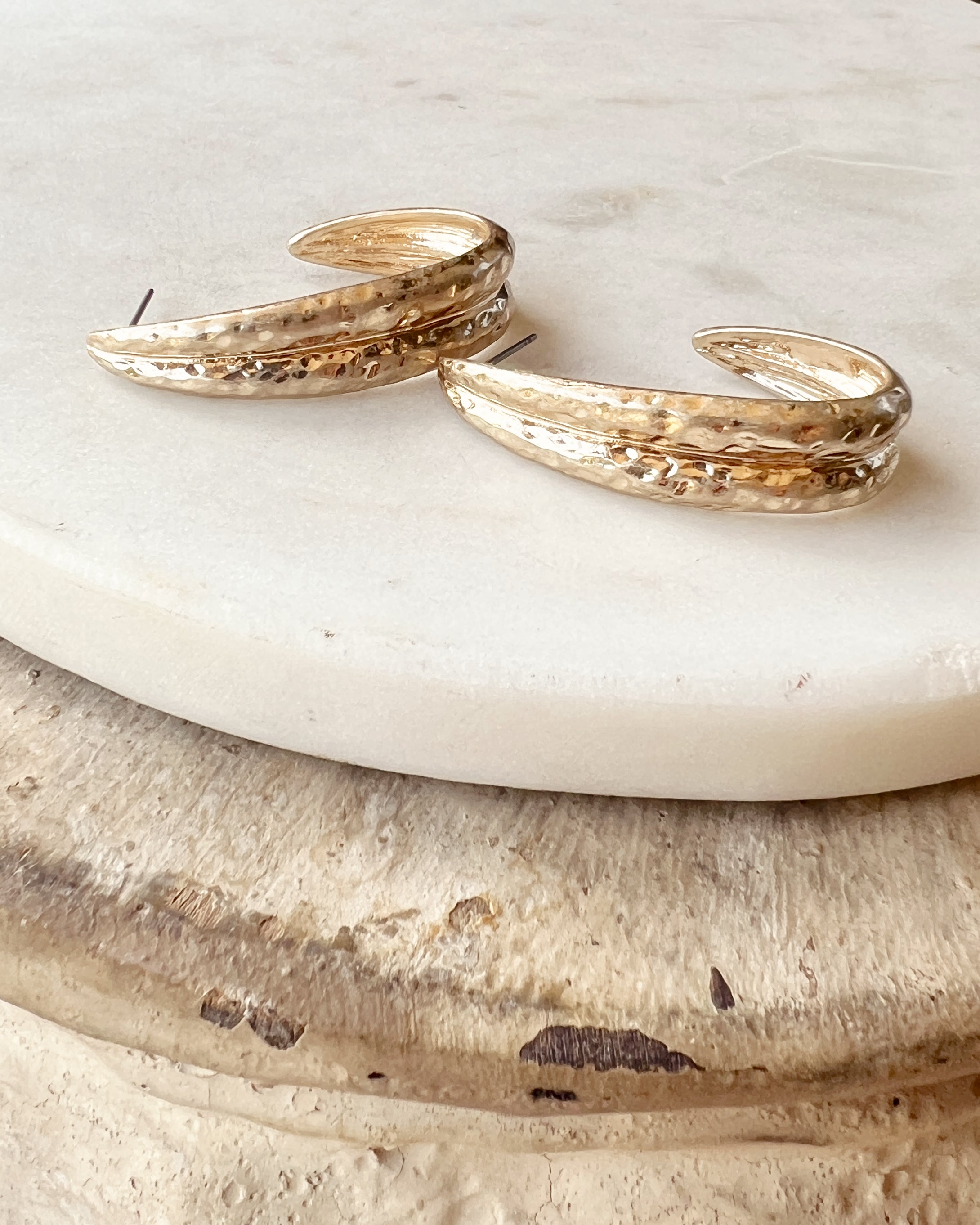 Hammered Oblong Hoops