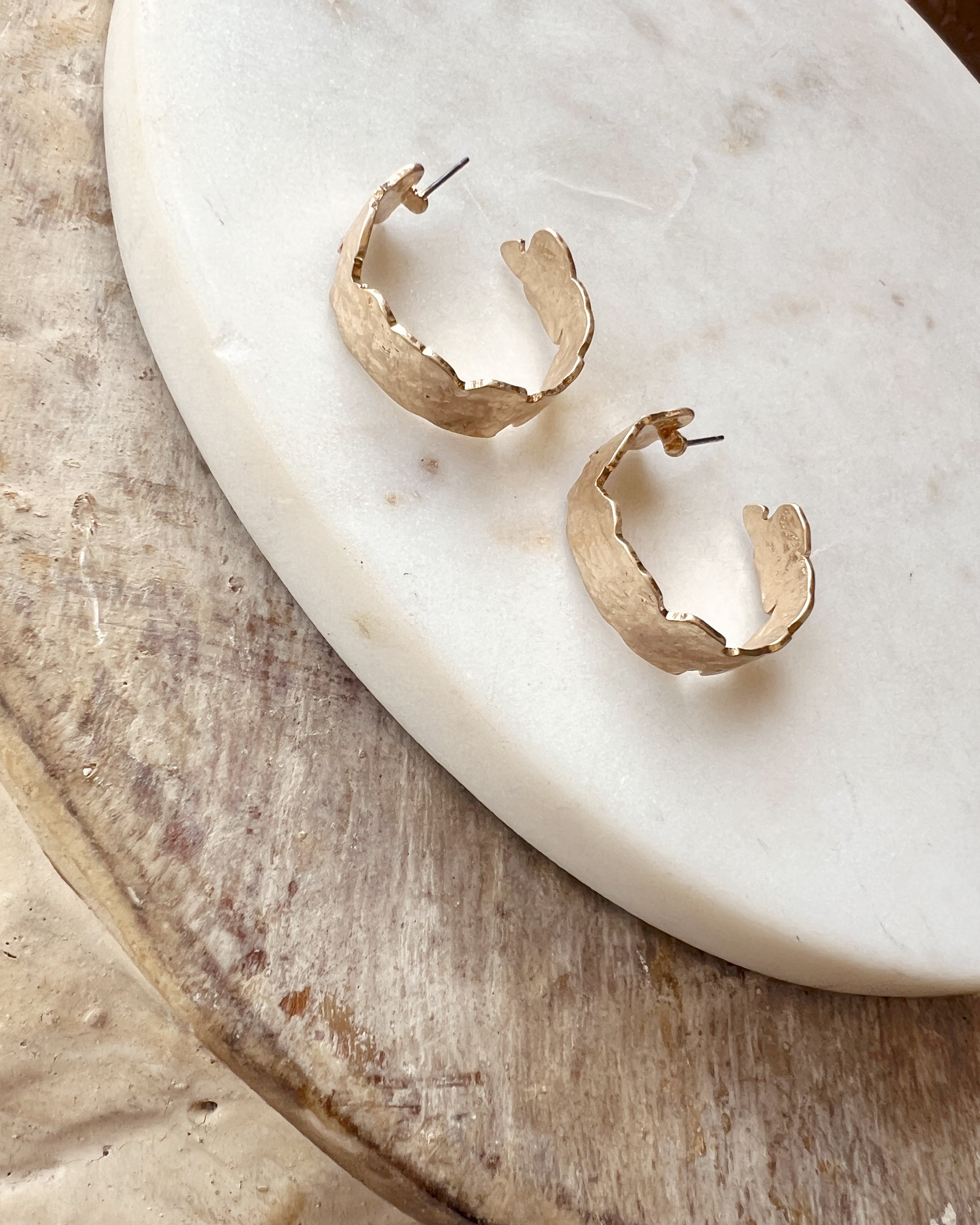 Sculpted Brass Hoops