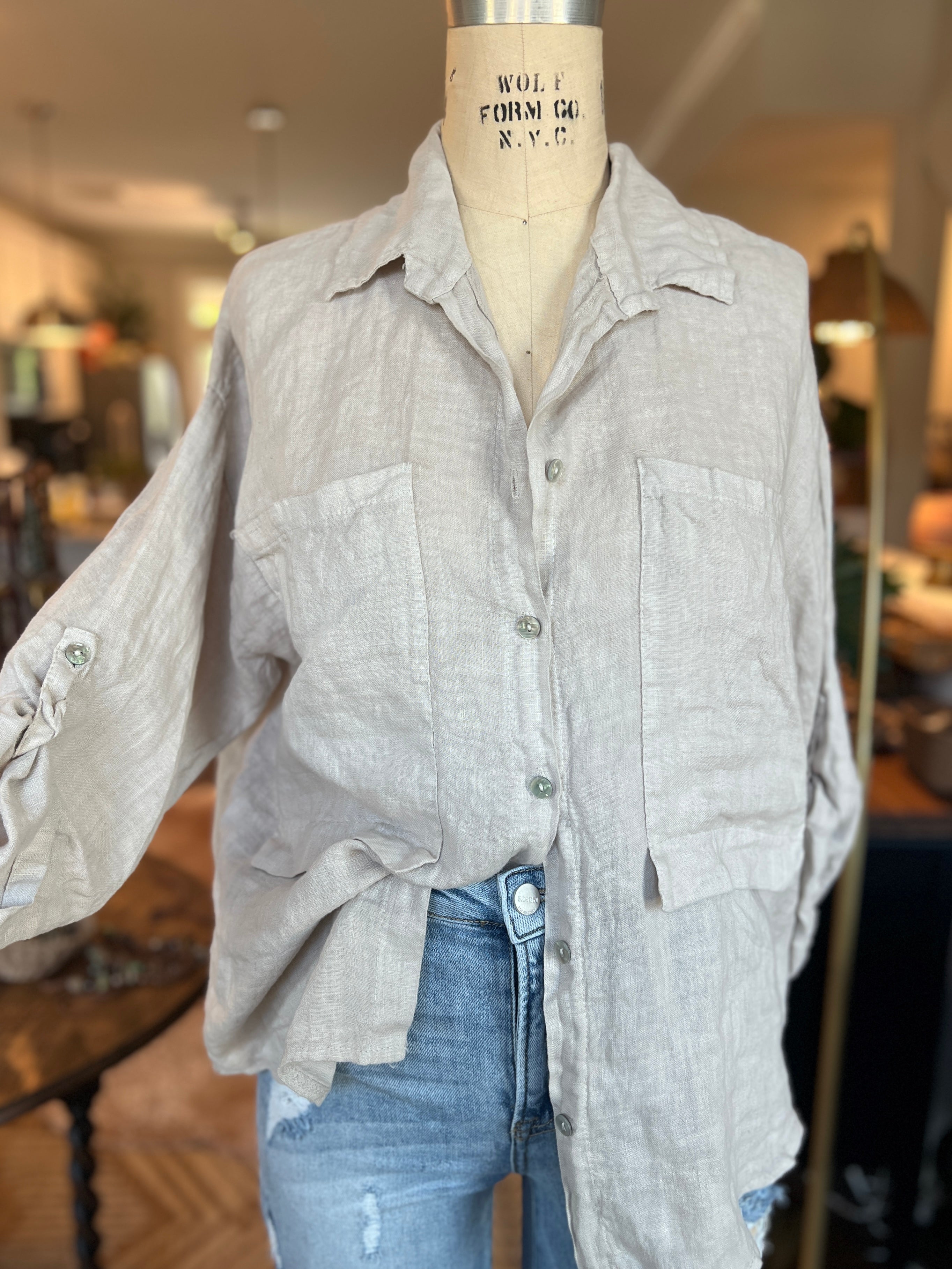 Large Pocket Linen Shirt