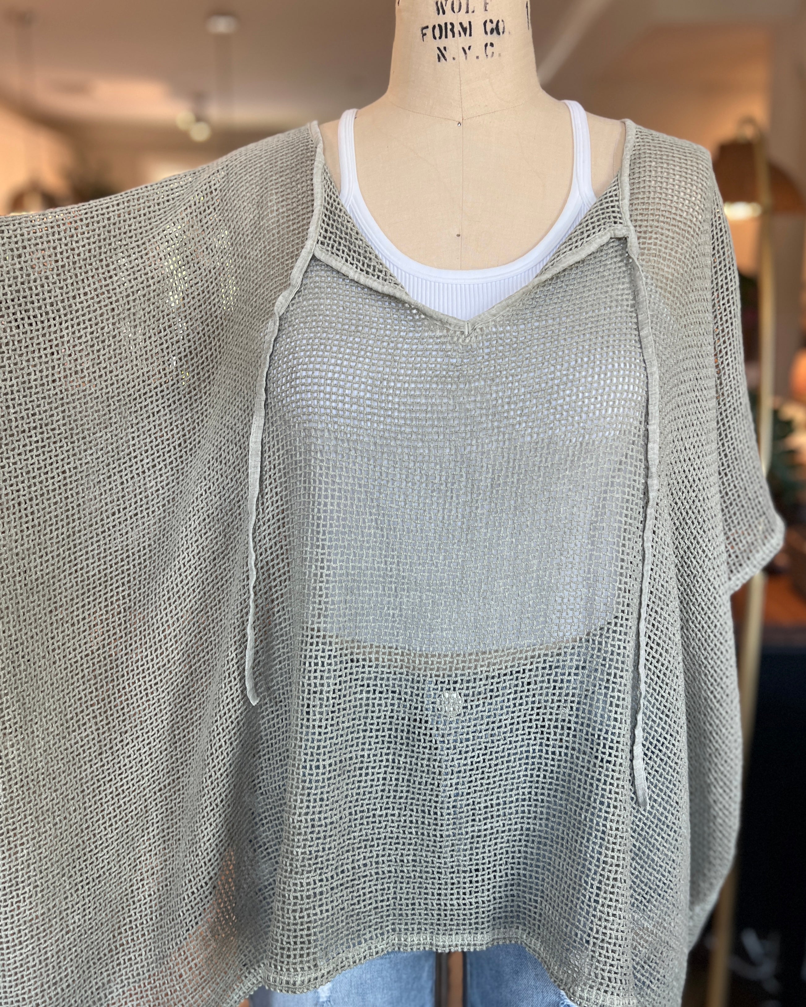 Oversized Mesh Poncho