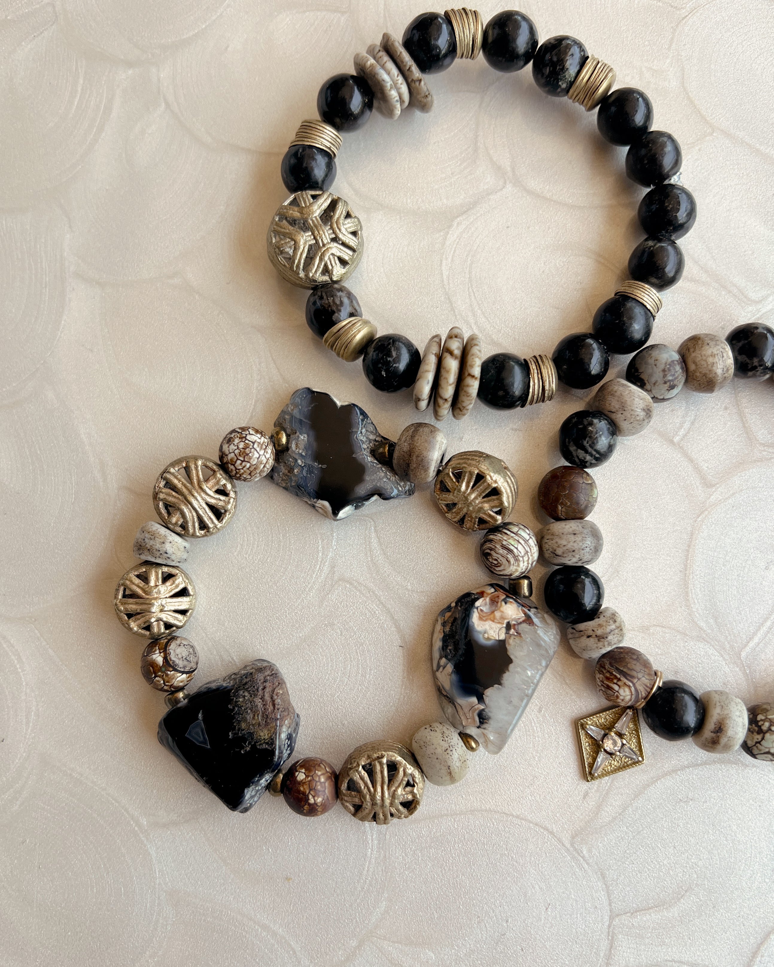 Black Agate Slab Stack