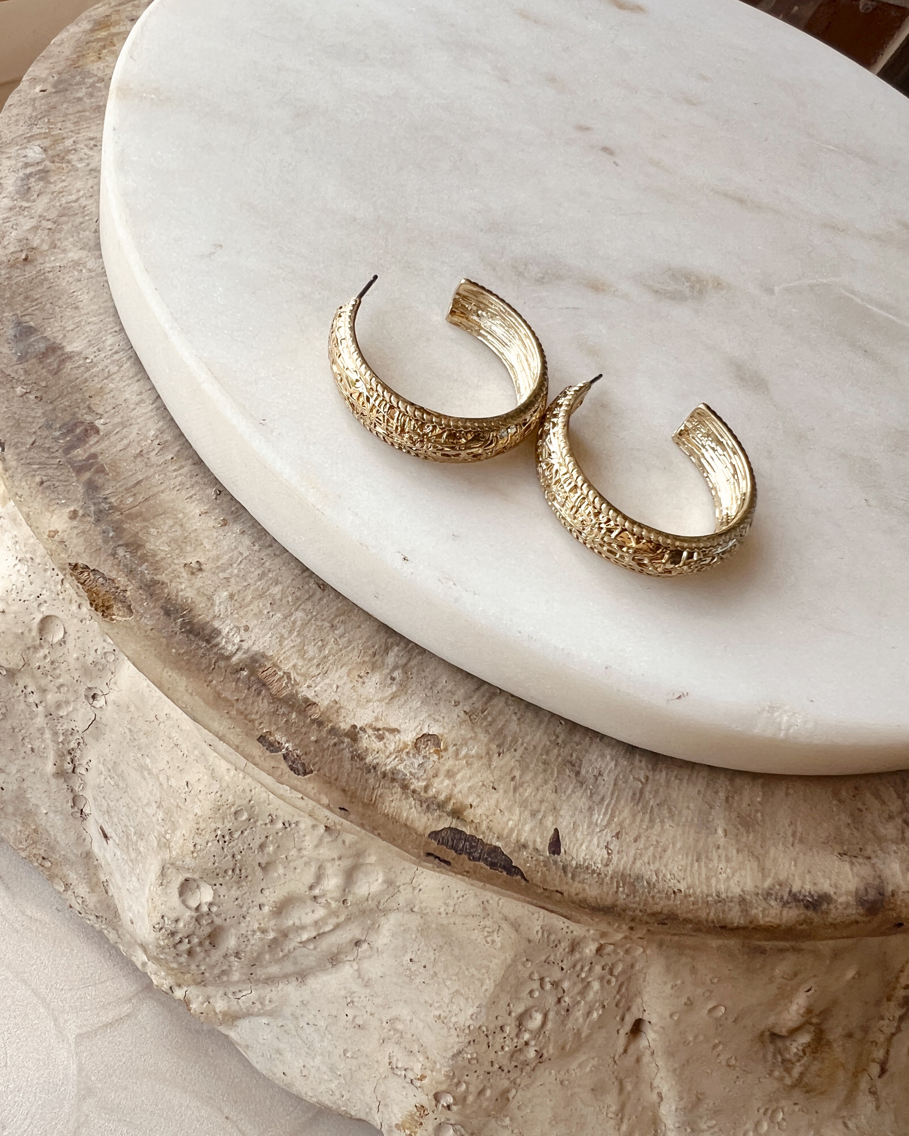 Etched Hoops Small