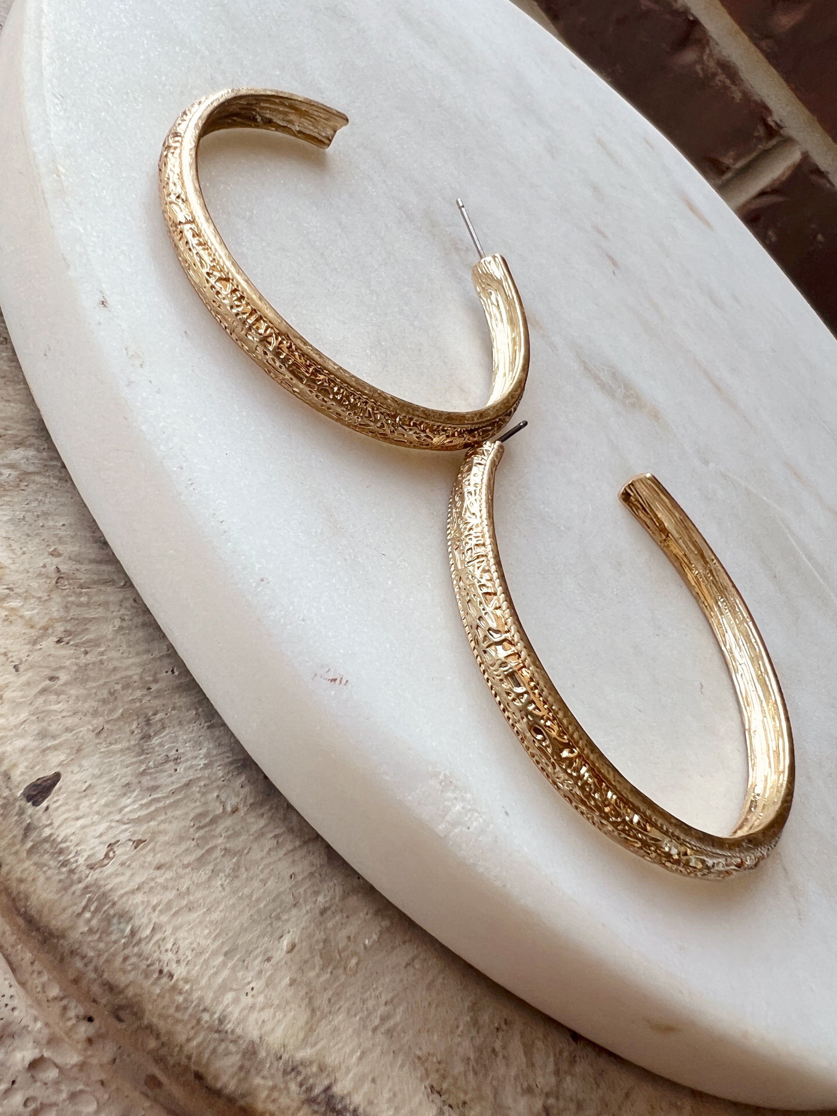 Etched Hoops Large