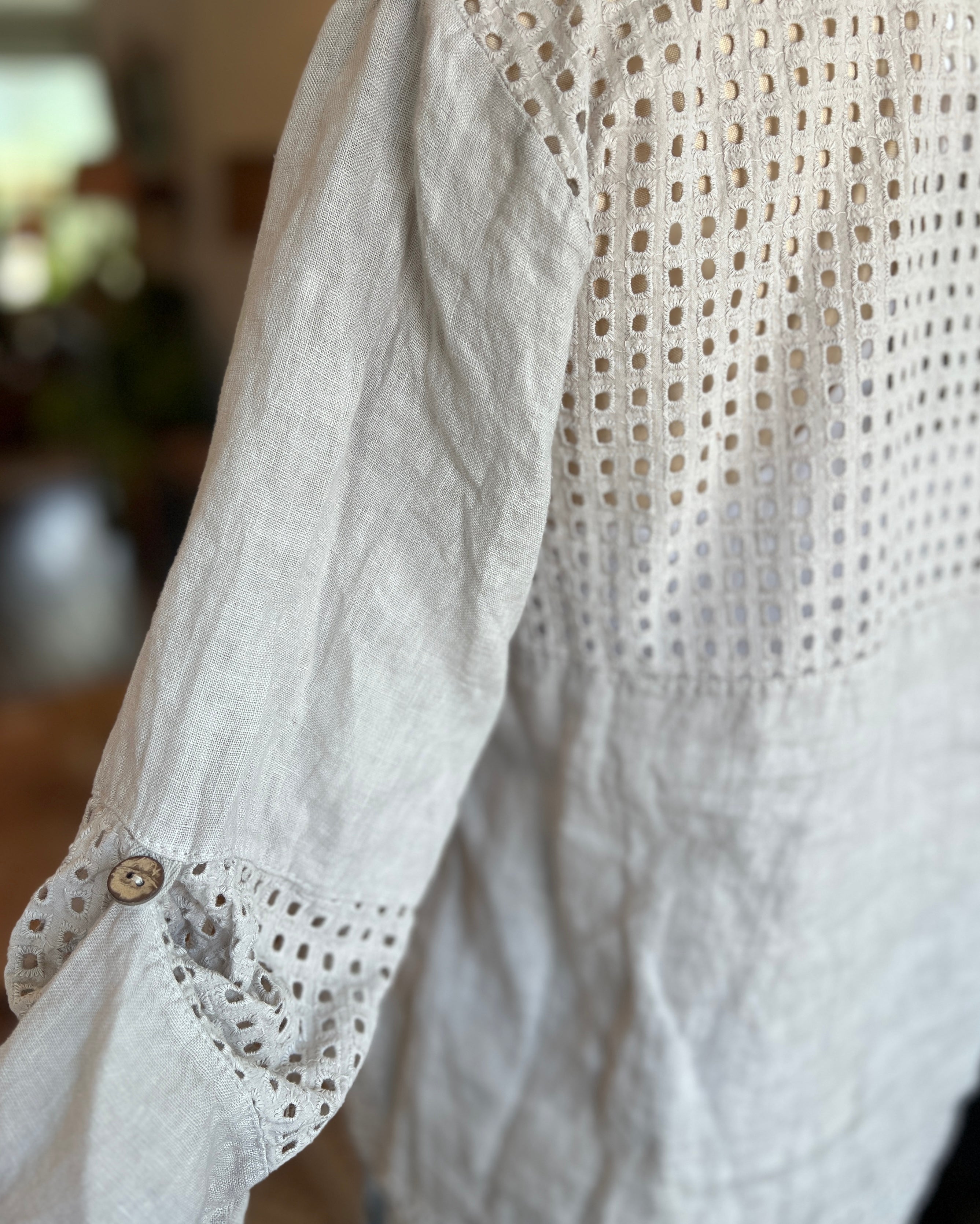 Openwork Button Jacket
