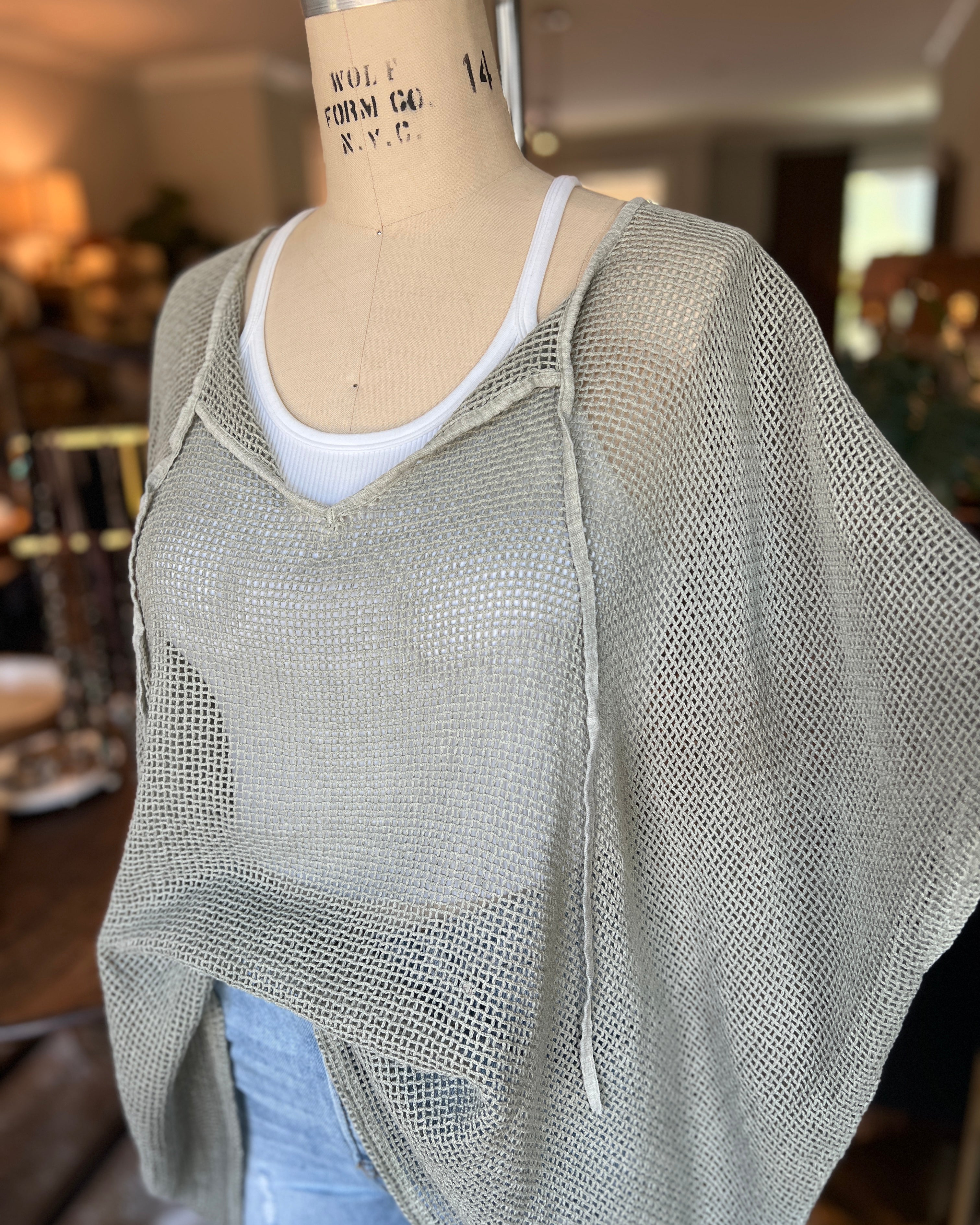 Oversized Mesh Poncho