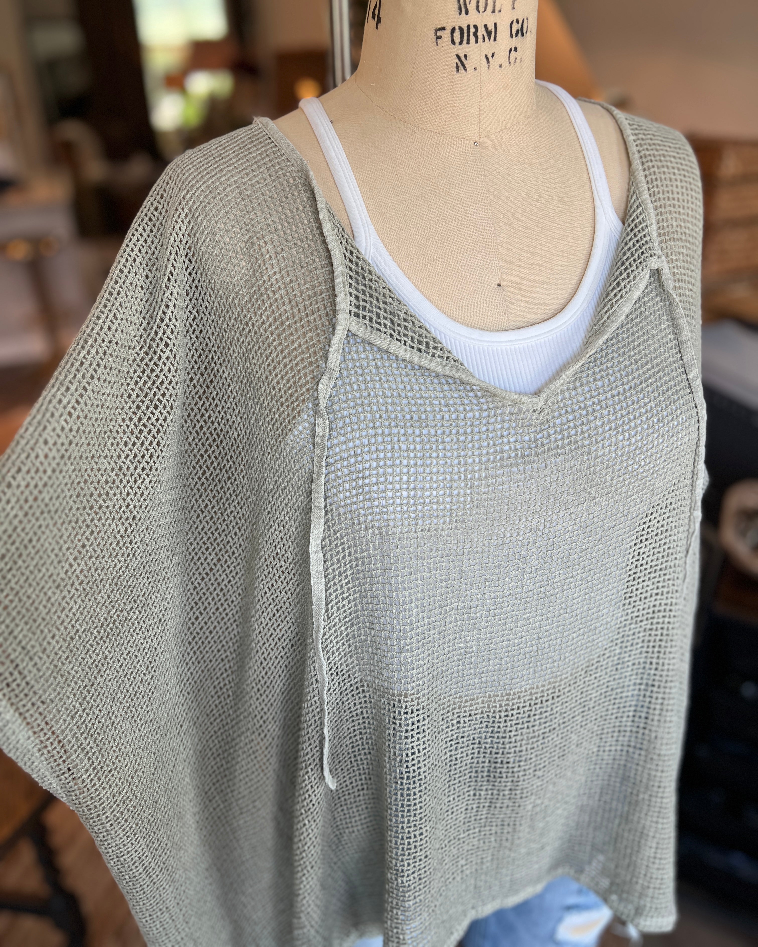 Oversized Mesh Poncho