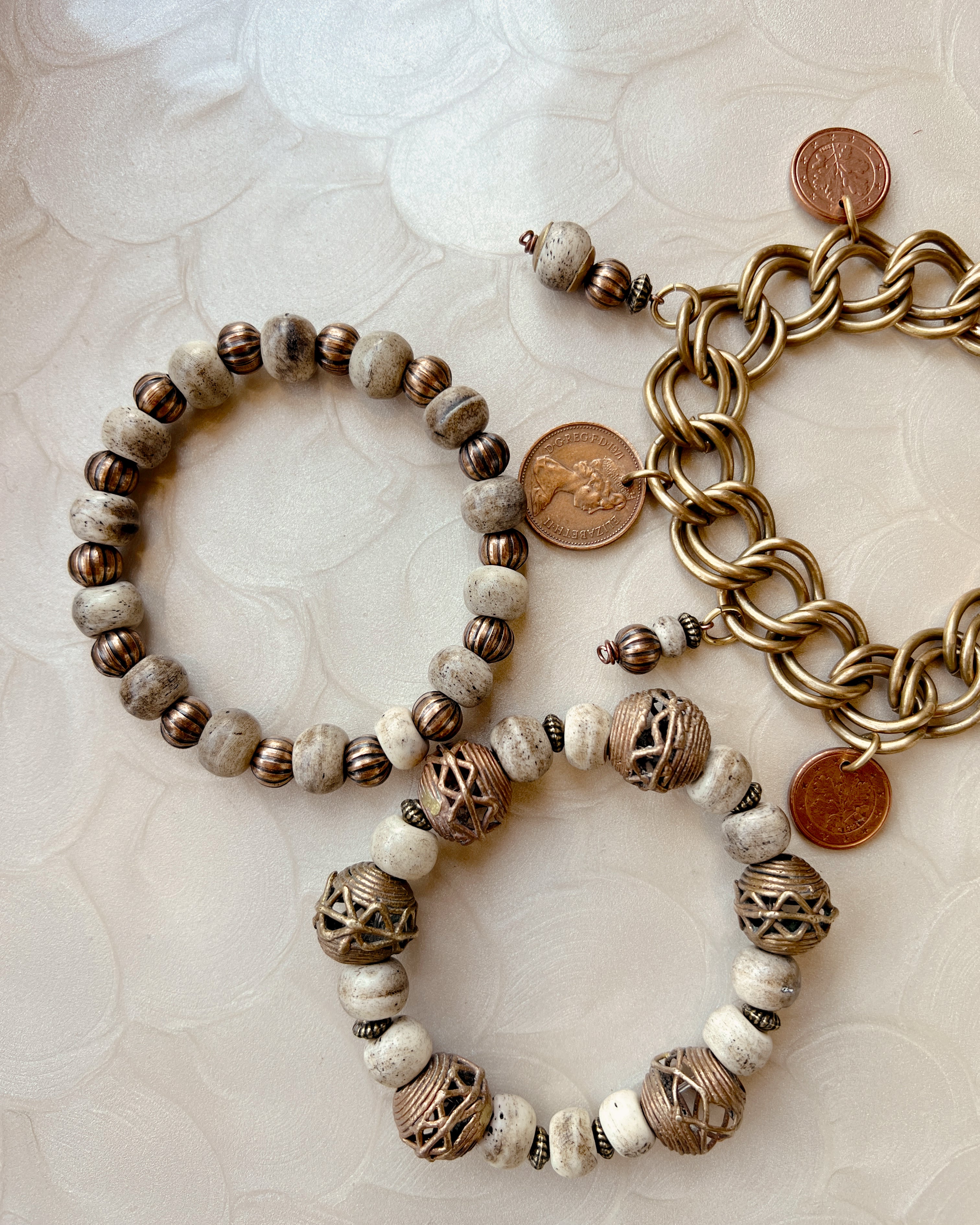 Cream & Brass Stack