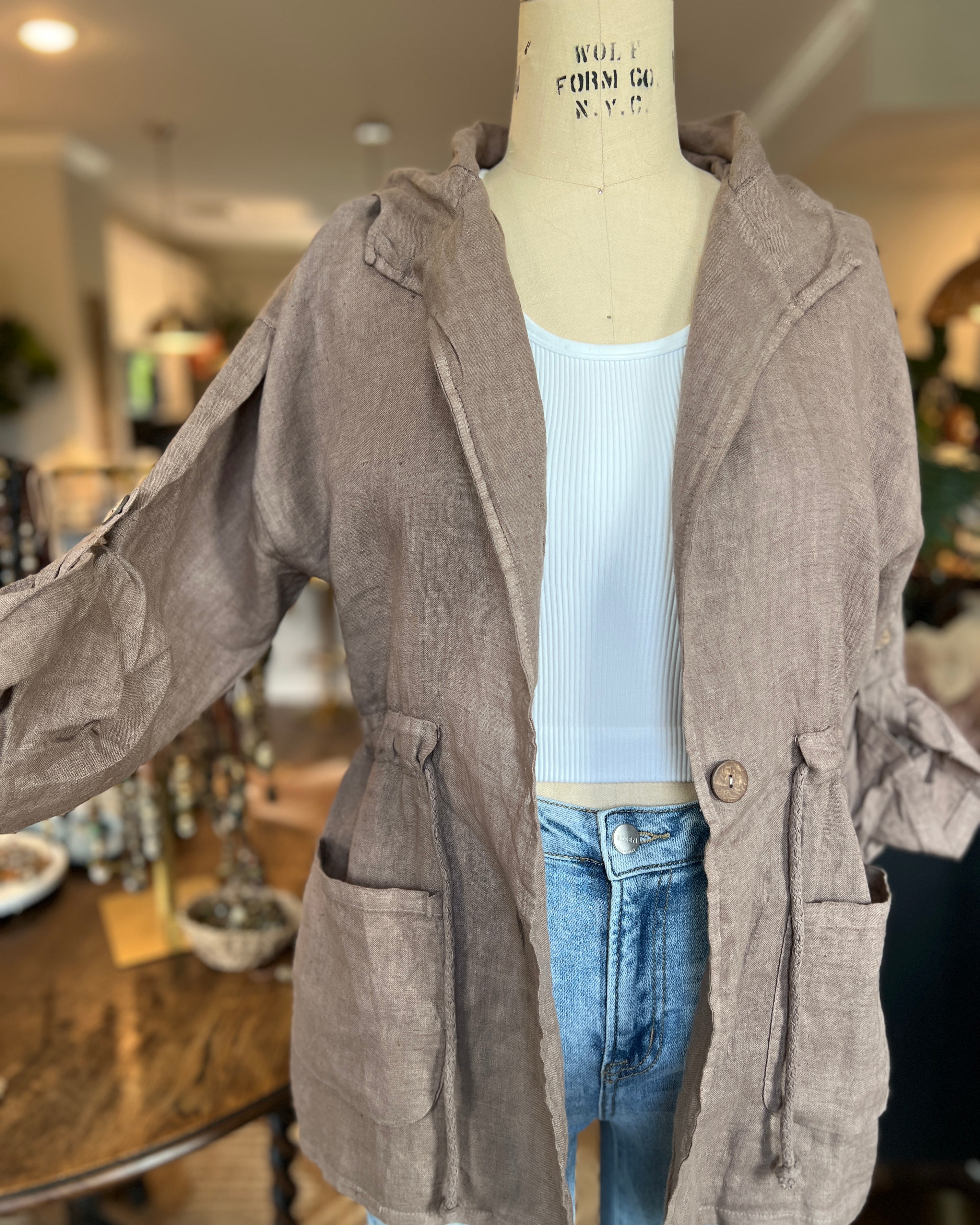 Hooded Summer Linen Jacket