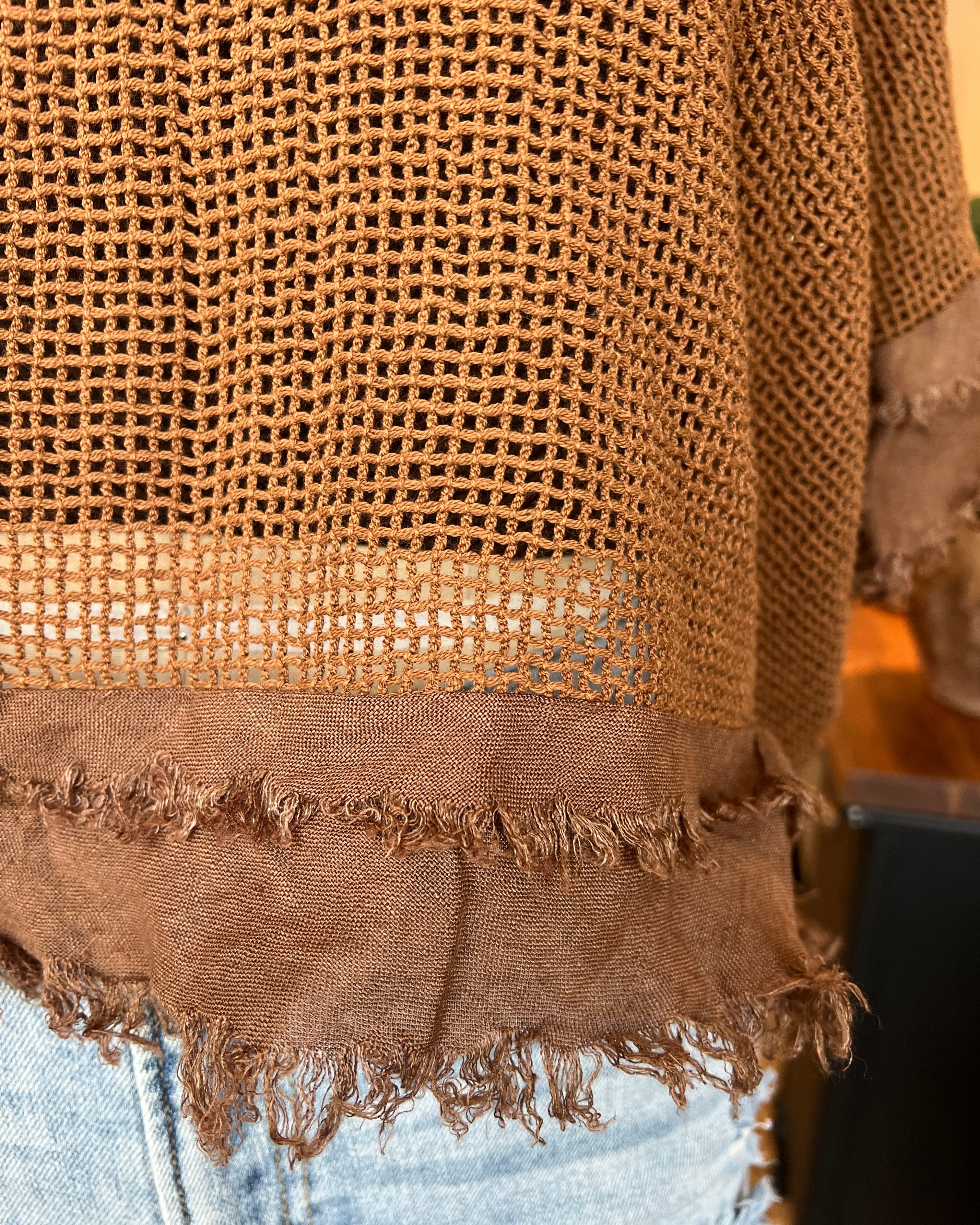 Openwork Blouse (Chocolate Brown)